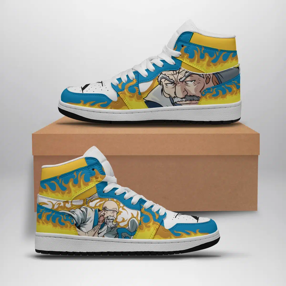 Netero Fire Hunter X Hunter Shonen Basketball Shoes - Mid 1 Style for Anime Fans