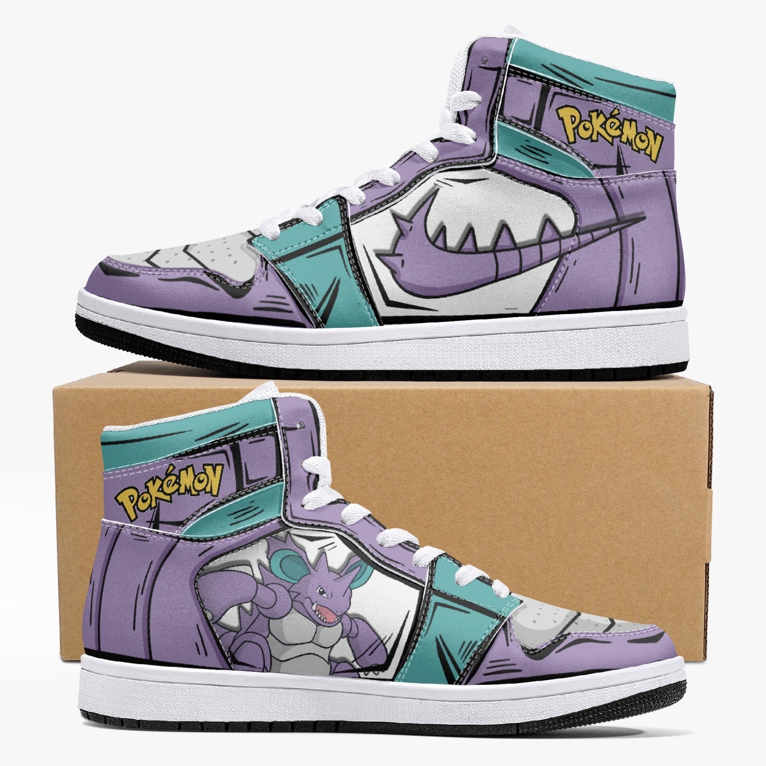 Nidoking Pokemon Mid 1 Basketball Shoes