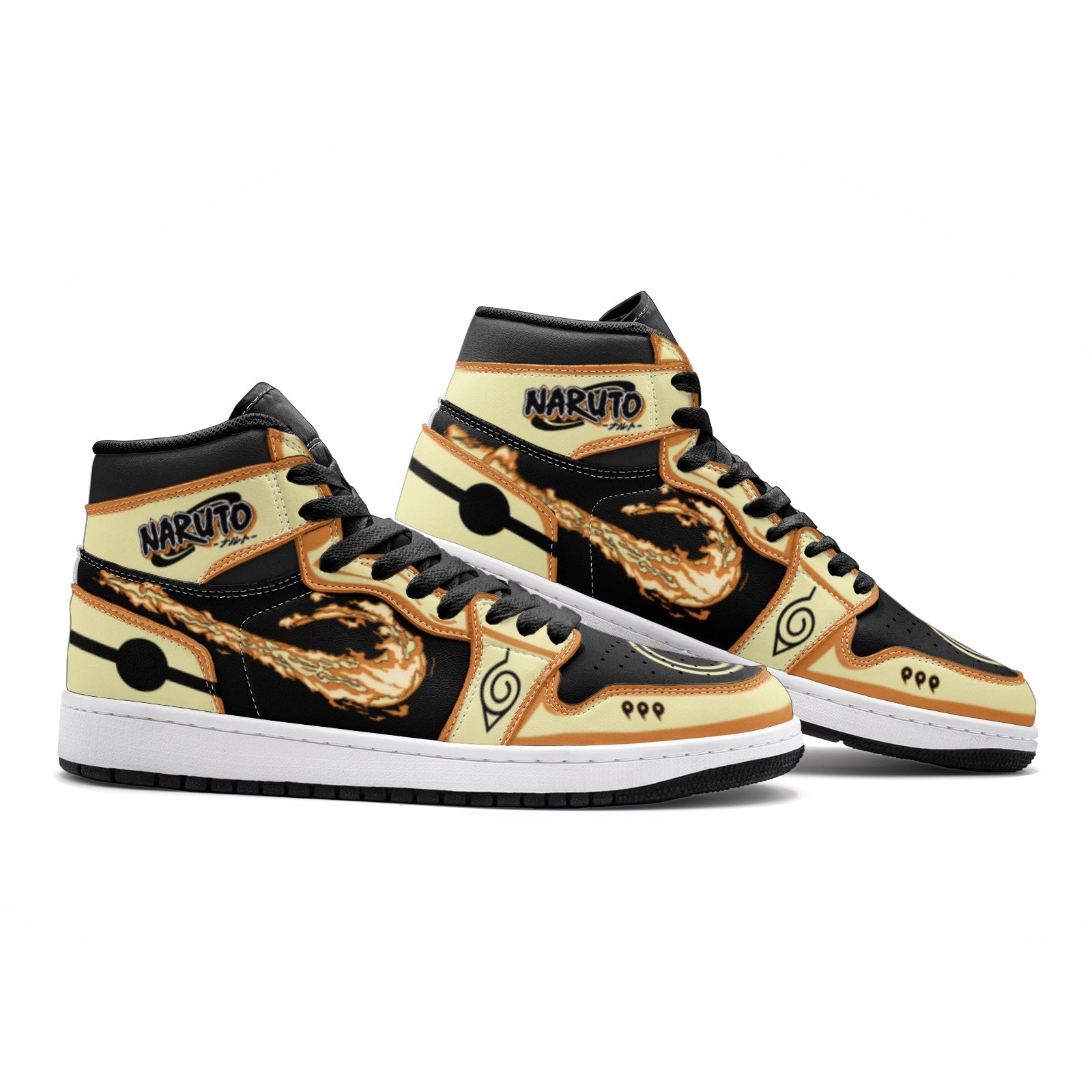 Nine-Tails Chakra Mode Ninja Shippuden V2 Mid 1 Basketball Shoes