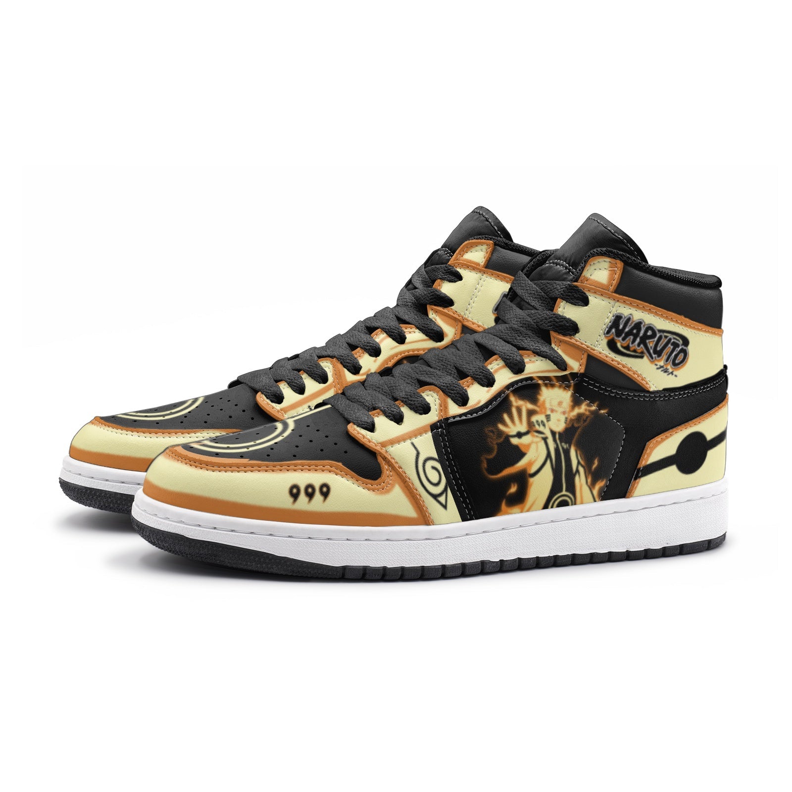 Nine-Tails Chakra Mode Ninja Shippuden V2 Mid 1 Basketball Shoes