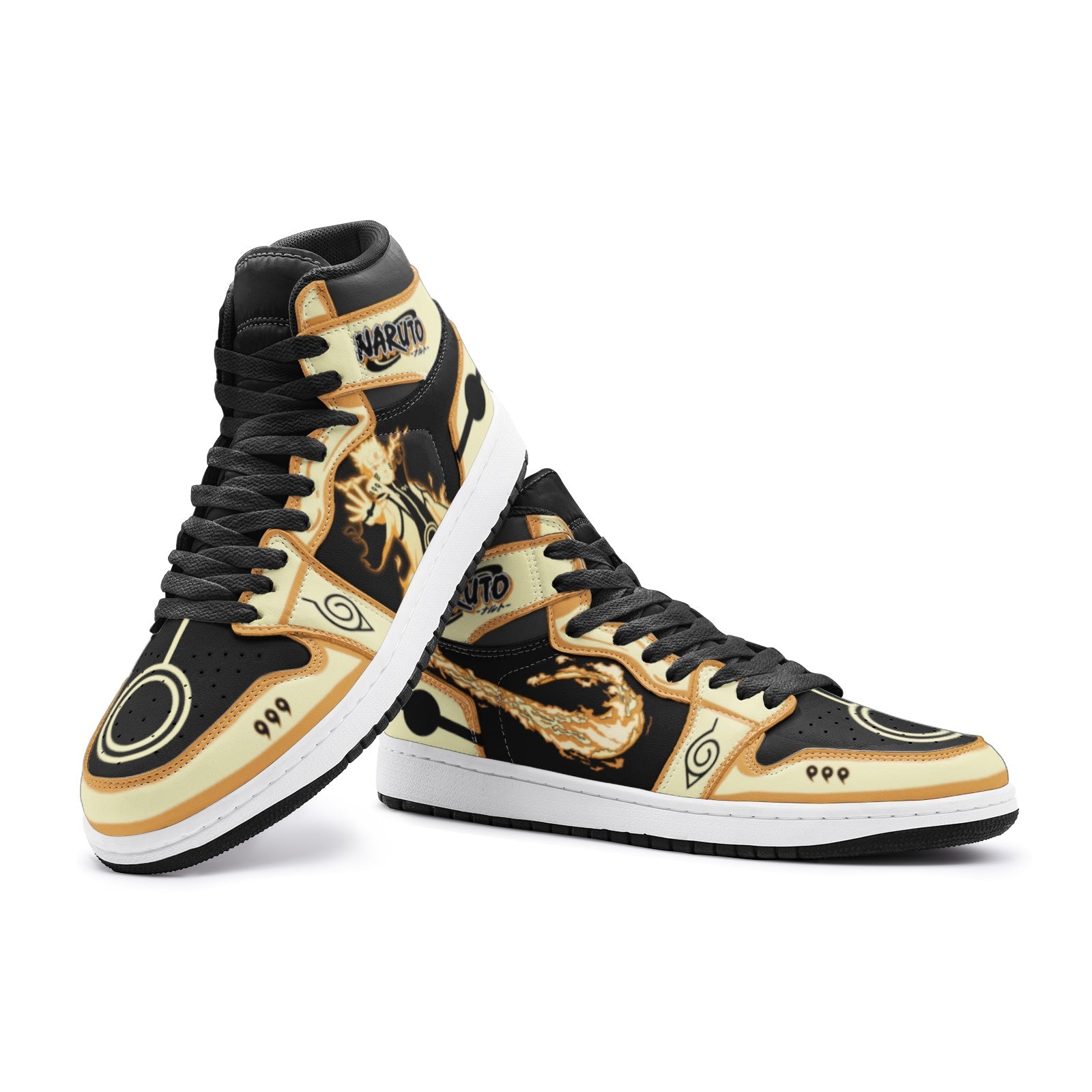 Nine-Tails Chakra Mode Ninja Shippuden V2 Mid 1 Basketball Shoes