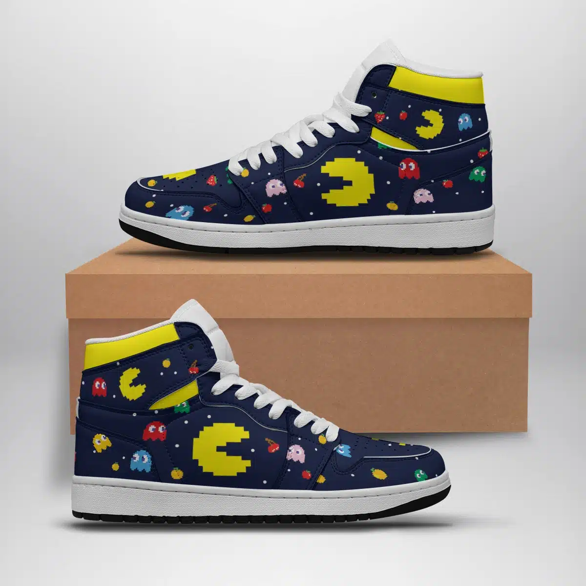 Pac-Man Ghost Mid 1 Basketball Shoes for Fans  Stylish Shonen Sneakers