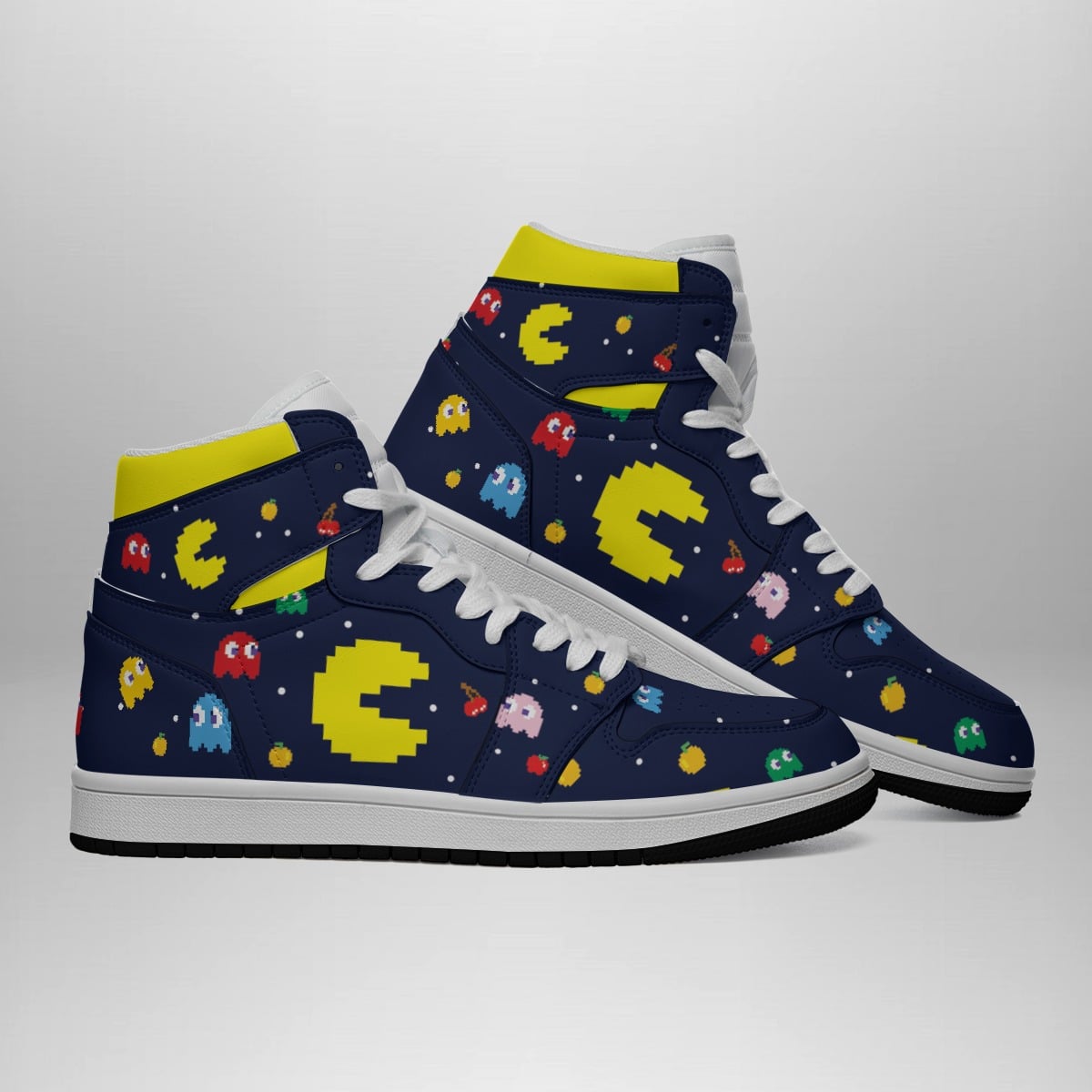 Pac-Man Ghost Mid 1 Basketball Shoes for Fans  Stylish Shonen Sneakers