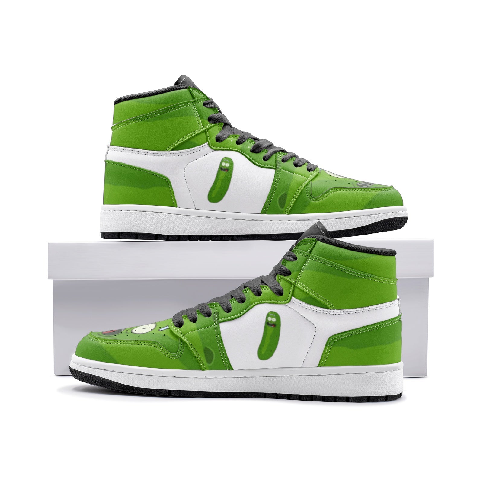 Pickle Rick Face Rick and Morty Mid 1 Basketball Shoes