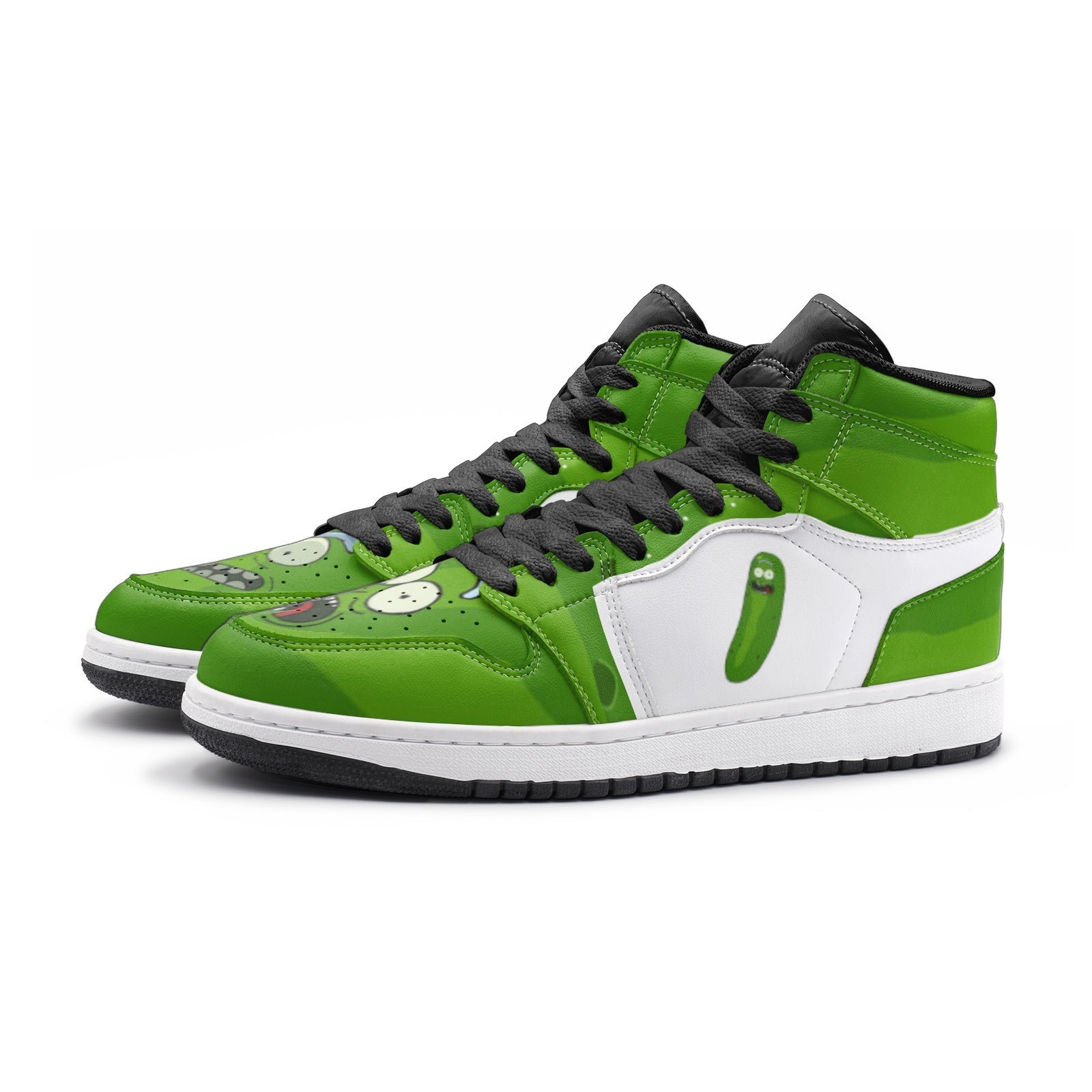 Pickle Rick Face Rick and Morty Mid 1 Basketball Shoes