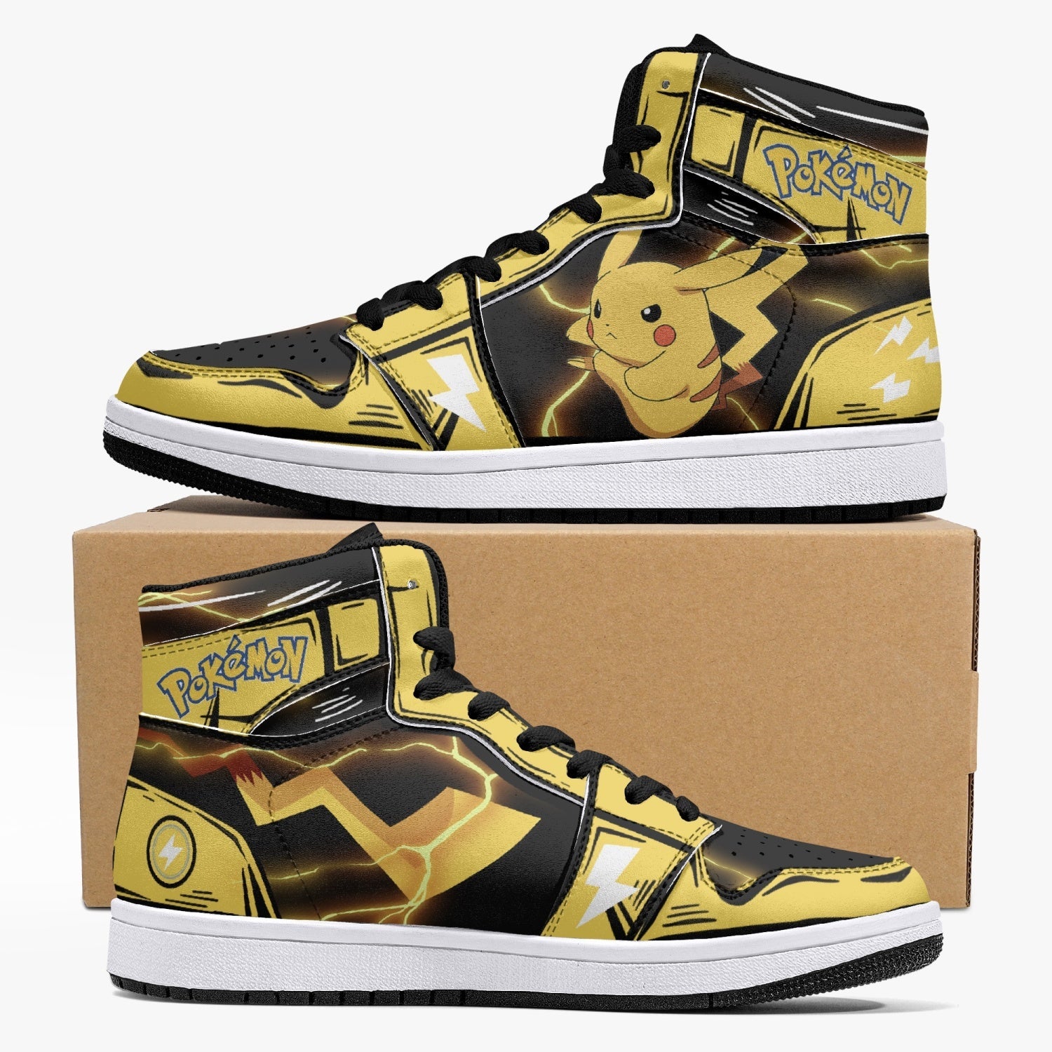 Pikachu Pokemon Mid 1 Basketball Shoes