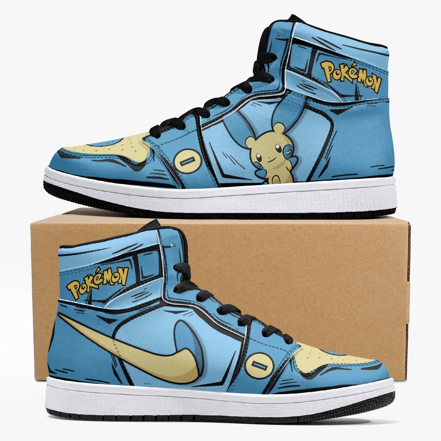 Plusle and Minun Pokemon Mid 1 Basketball Shoes