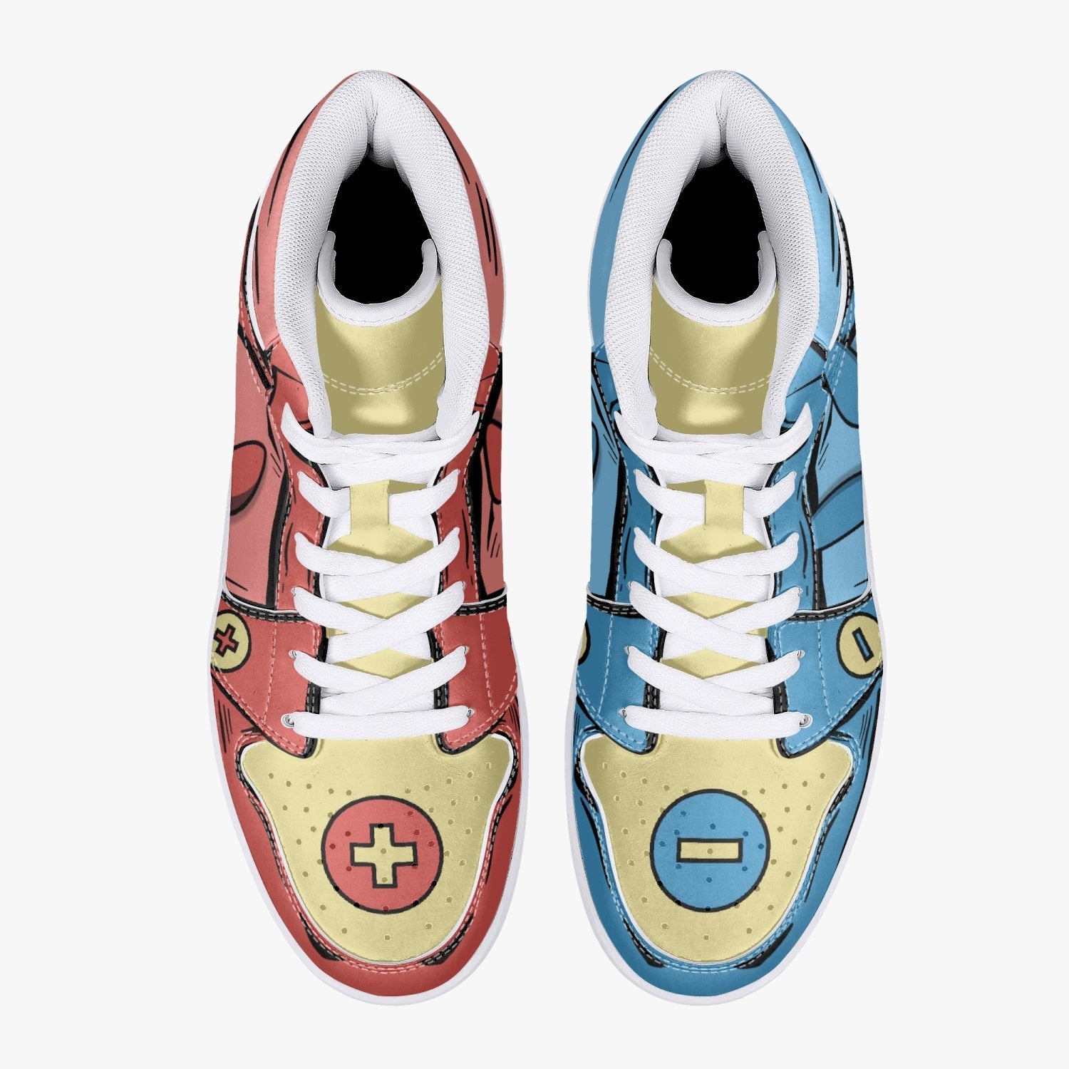 Plusle and Minun Pokemon Mid 1 Basketball Shoes