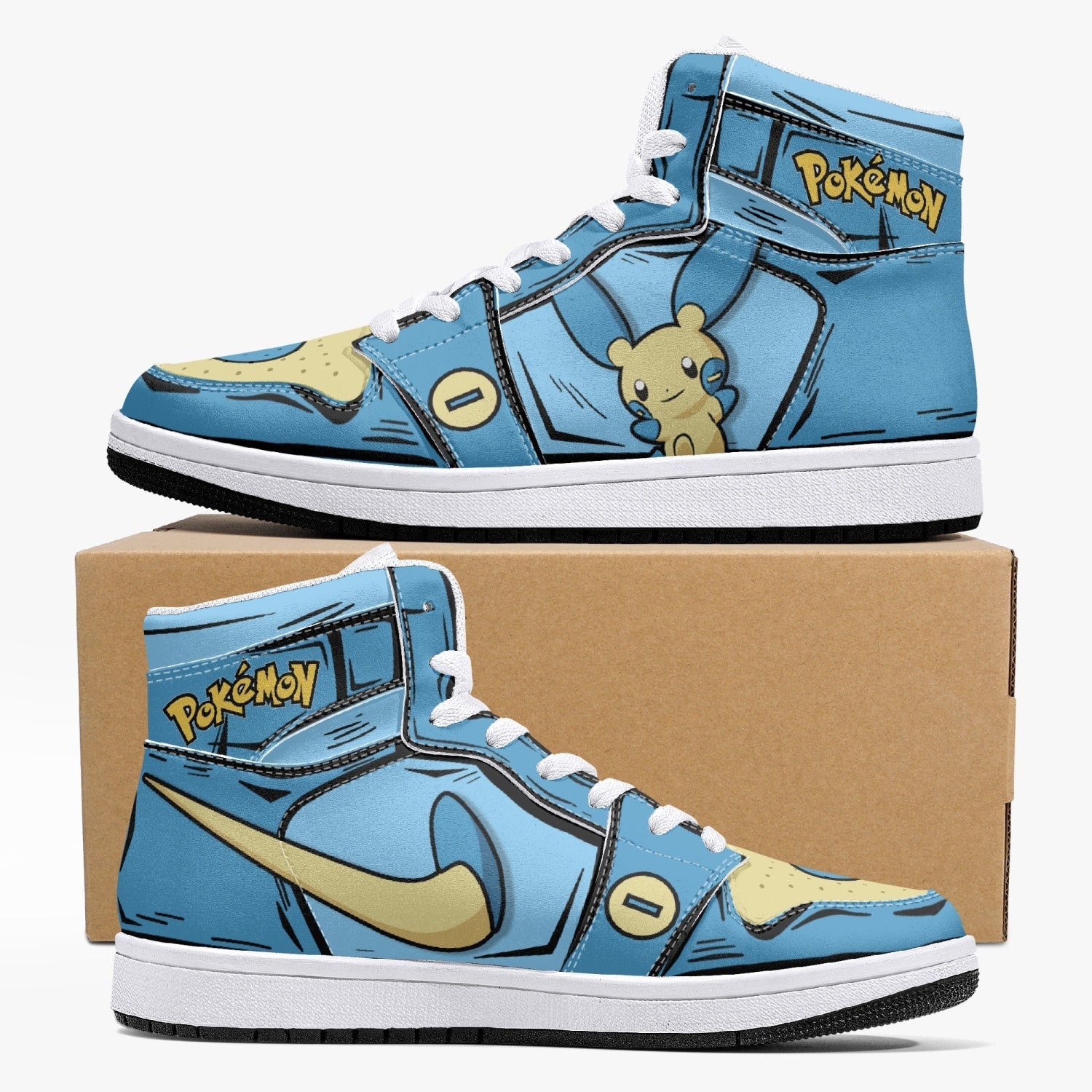 Plusle and Minun Pokemon Mid 1 Basketball Shoes