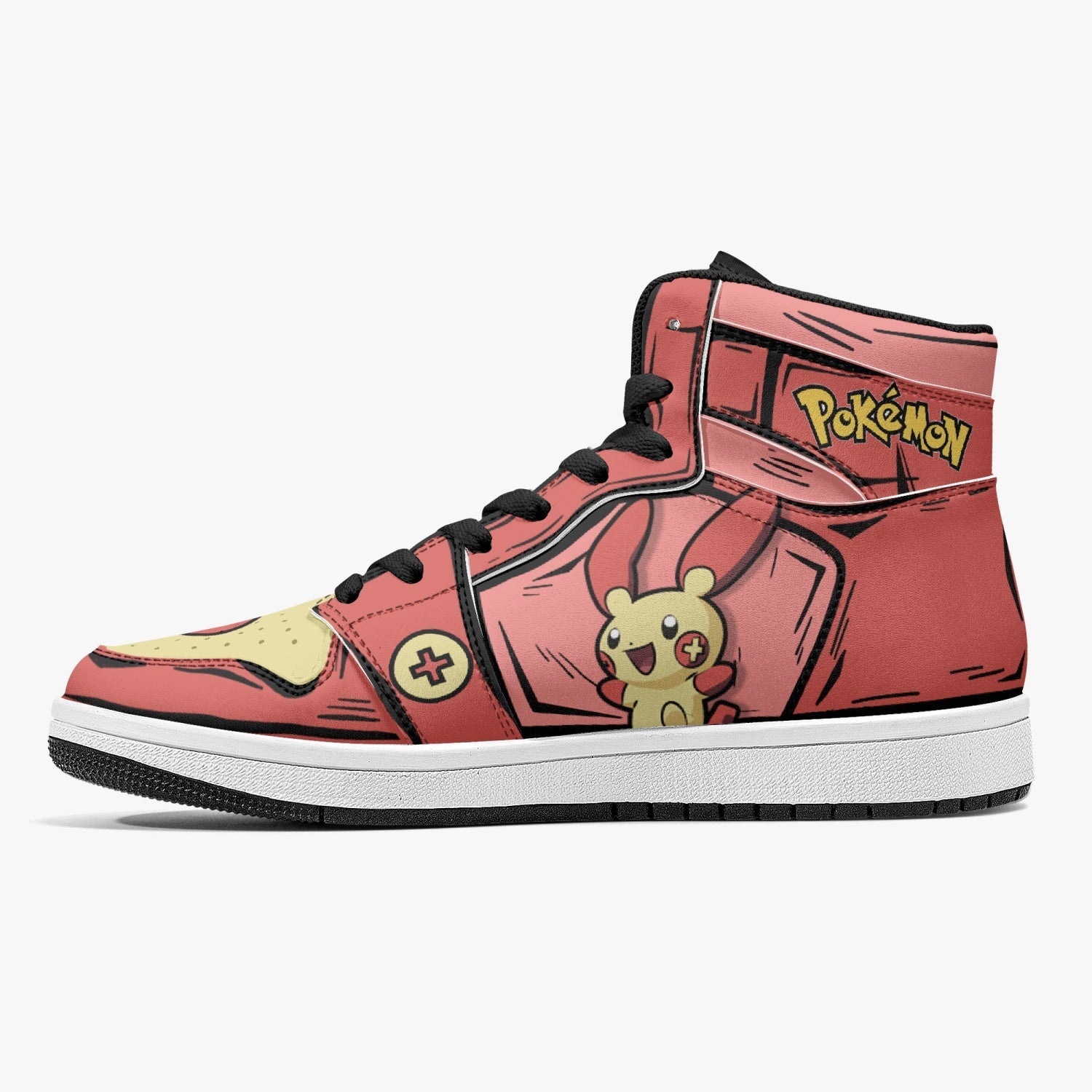 Plusle and Minun Pokemon Mid 1 Basketball Shoes