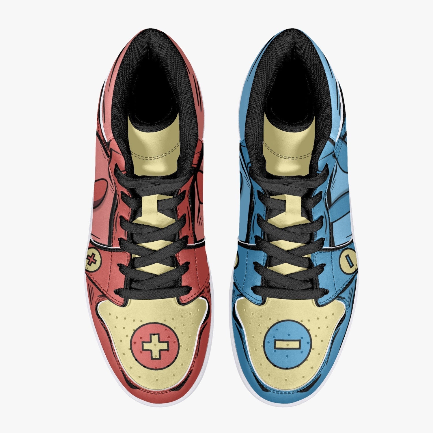 Plusle and Minun Pokemon Mid 1 Basketball Shoes