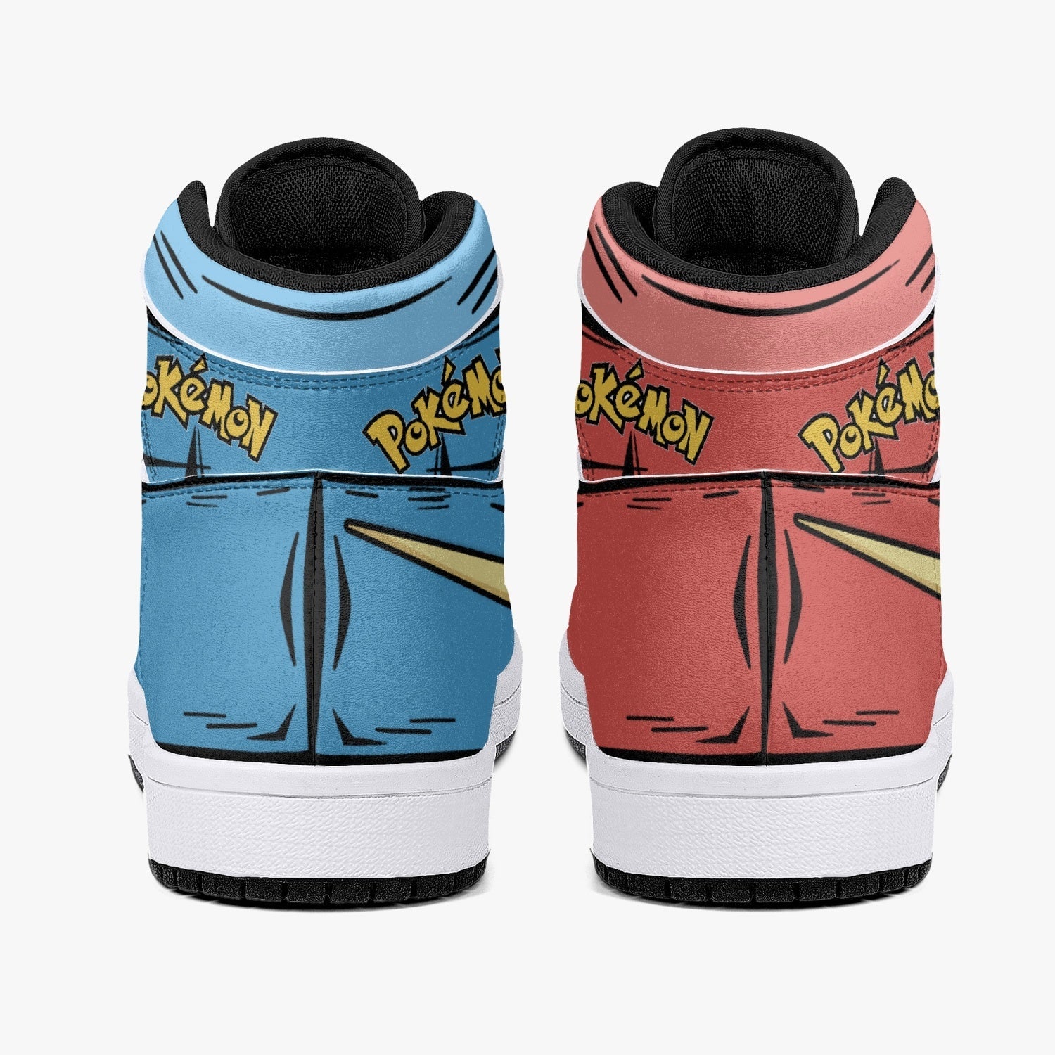 Plusle and Minun Pokemon Mid 1 Basketball Shoes