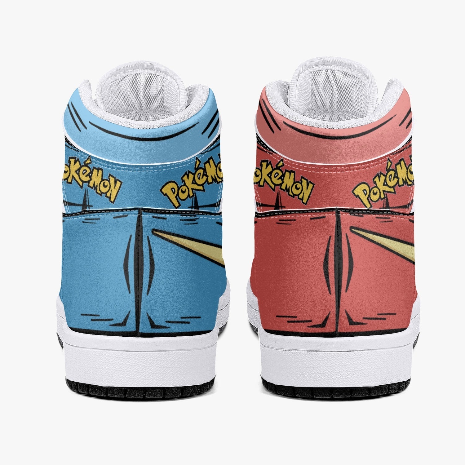 Plusle and Minun Pokemon Mid 1 Basketball Shoes