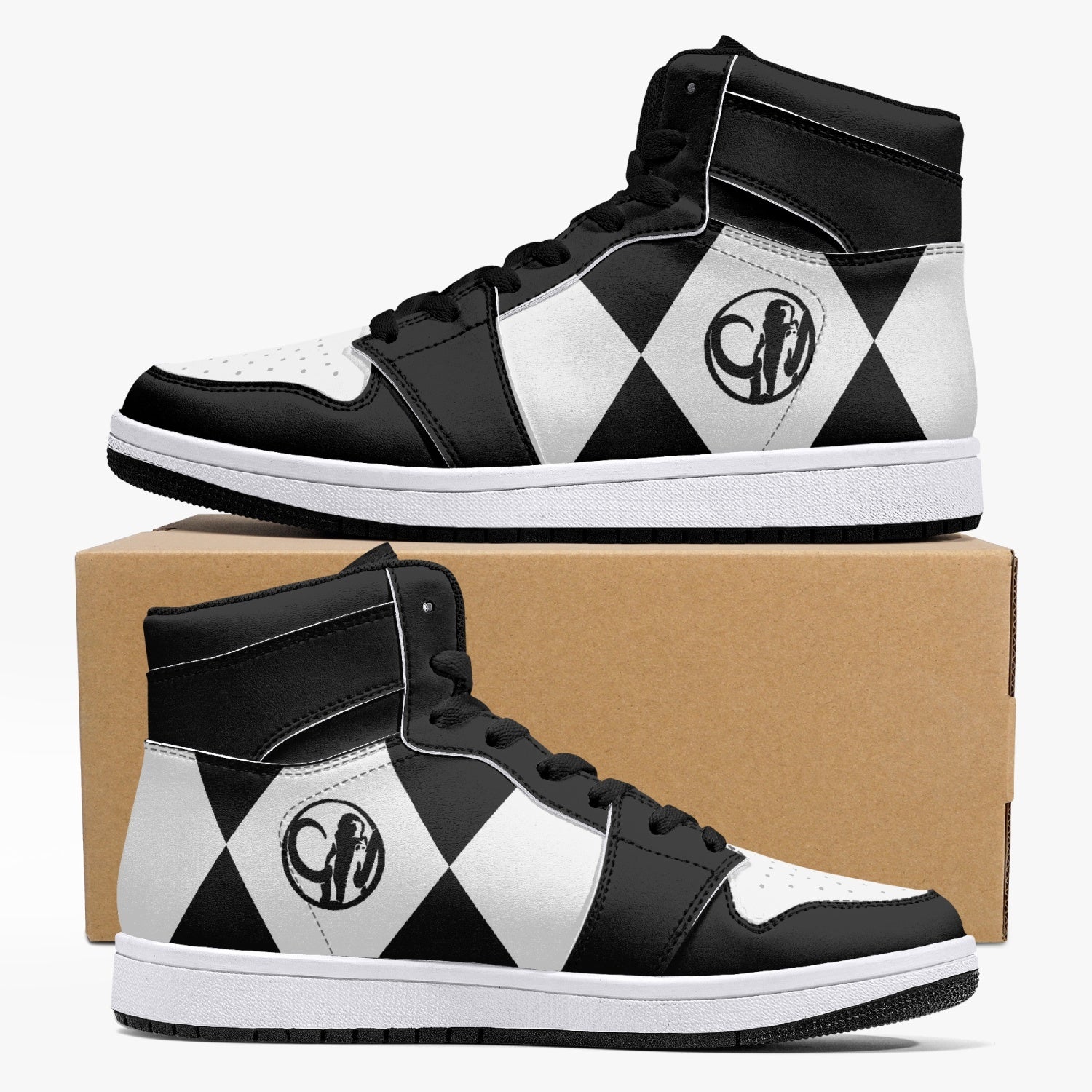 Power Rangers Black Mid 1 Basketball Shoes
