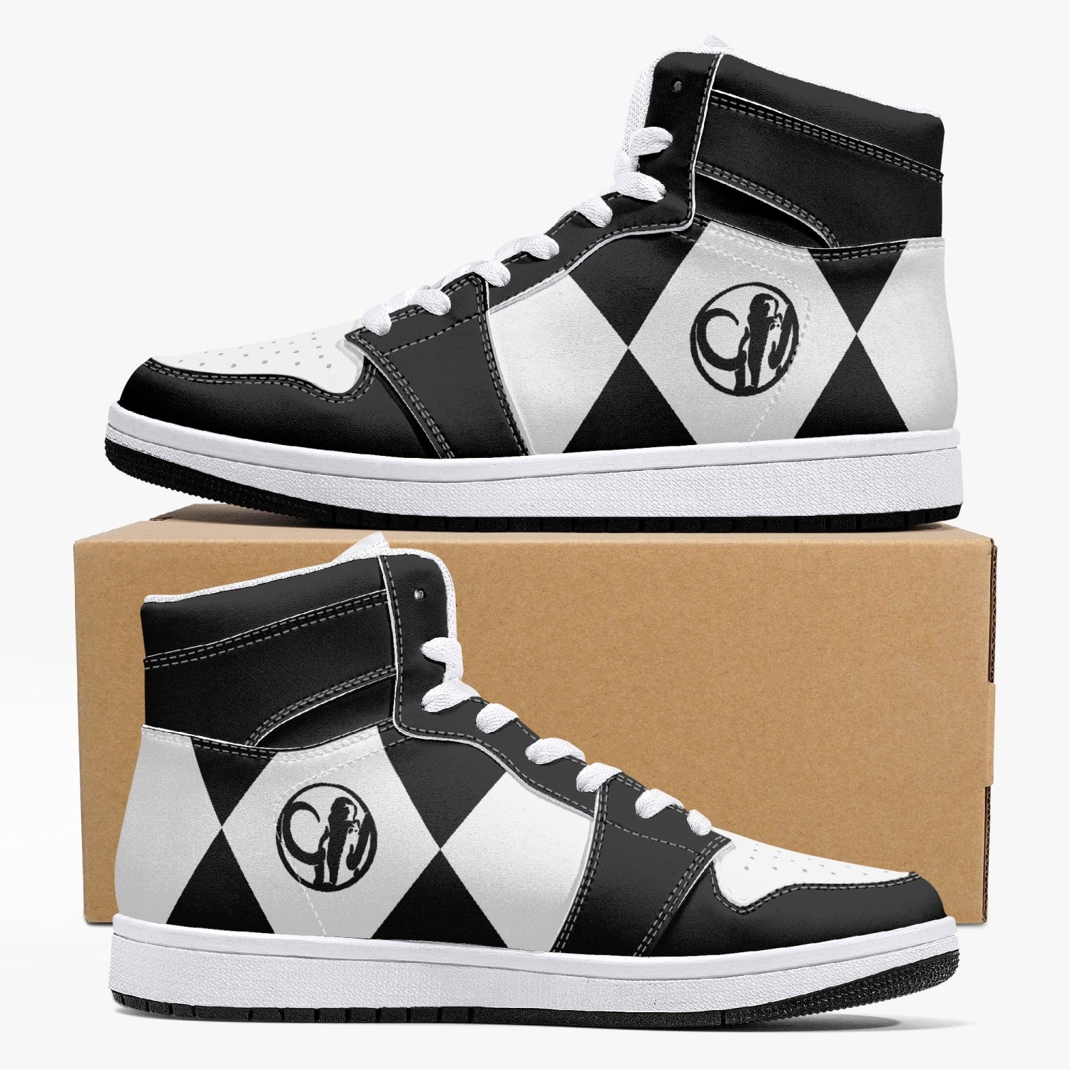 Power Rangers Black Mid 1 Basketball Shoes