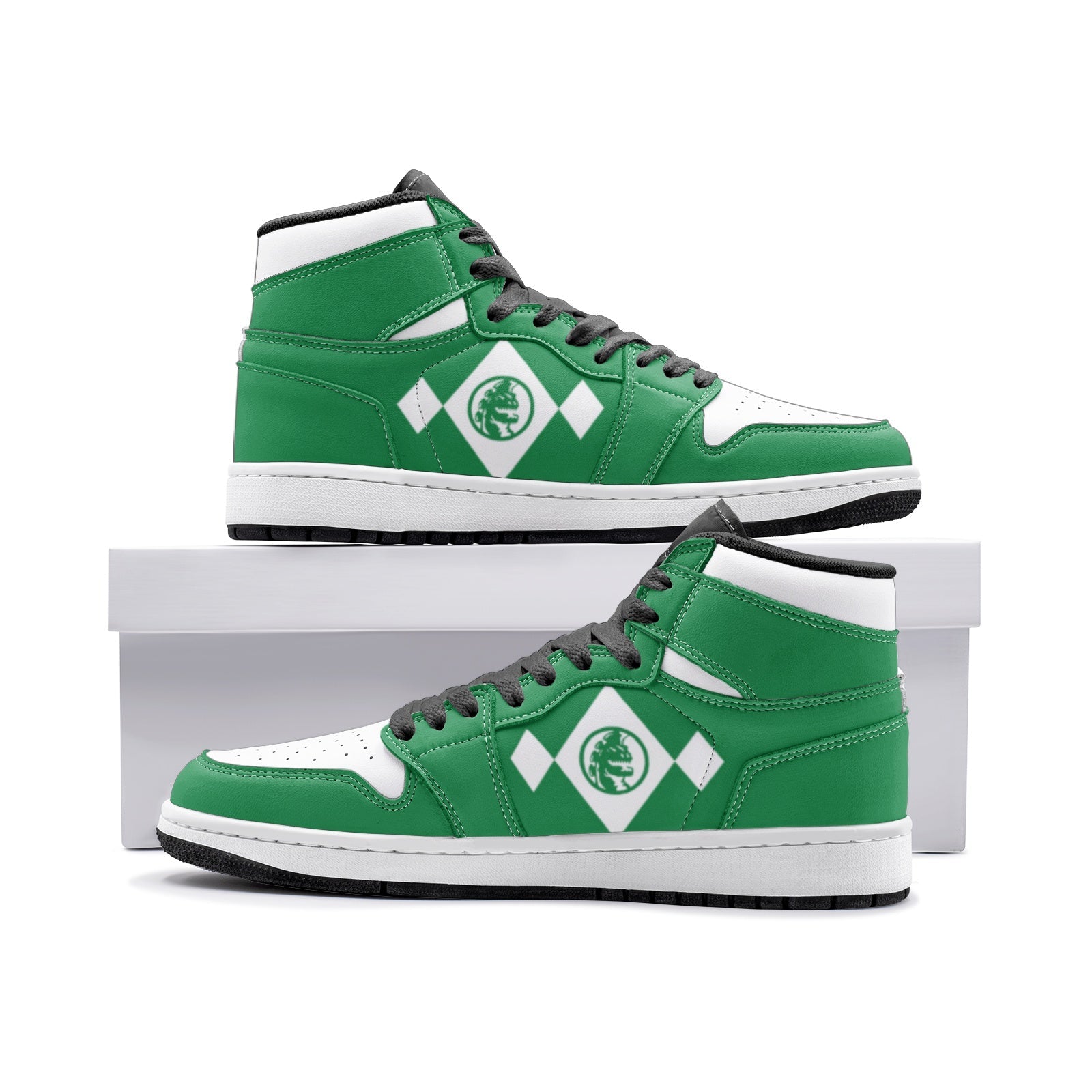 Power Rangers Green V2 Mid 1 Basketball Shoes