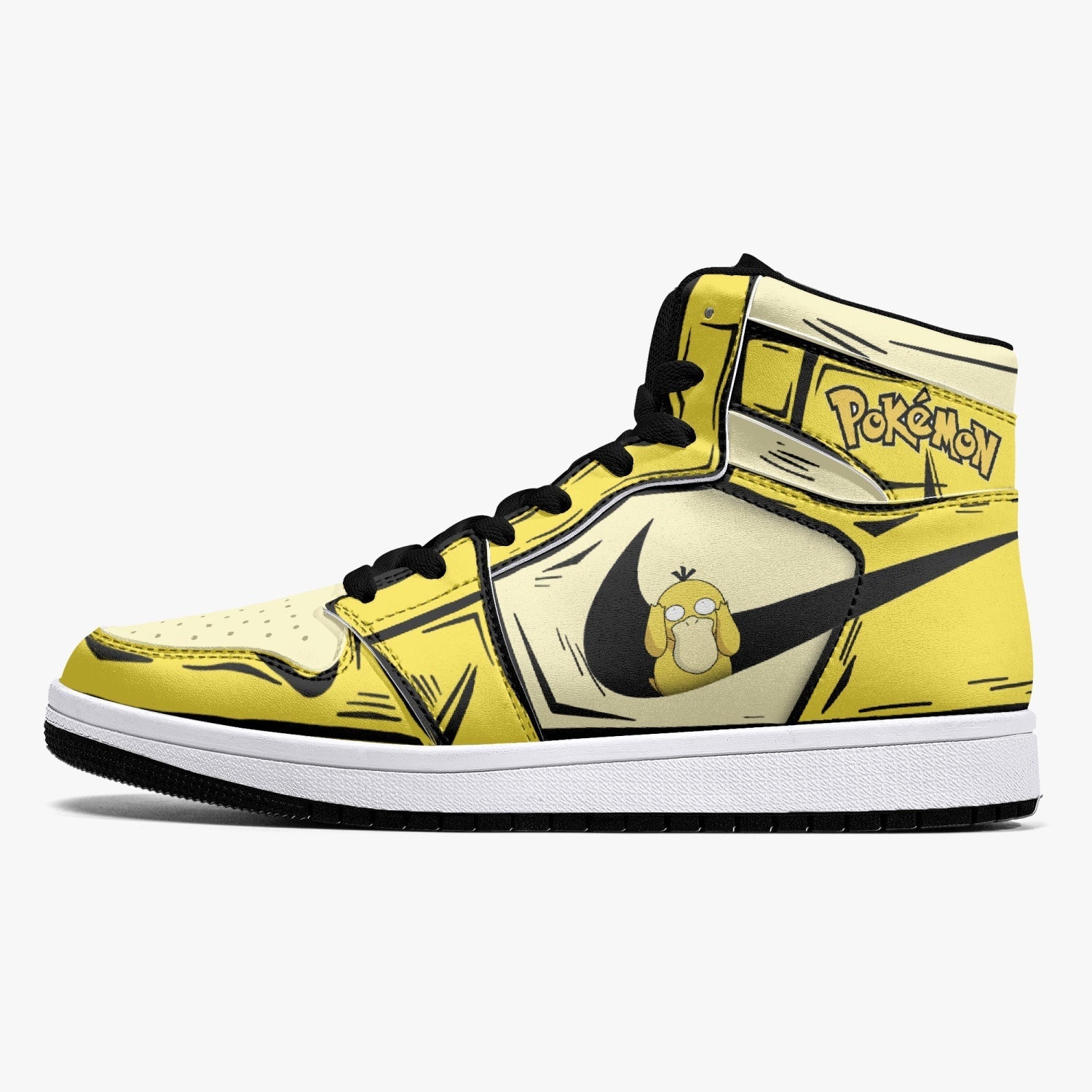 Psyduck Pokemon Mid 1 Basketball Shoes