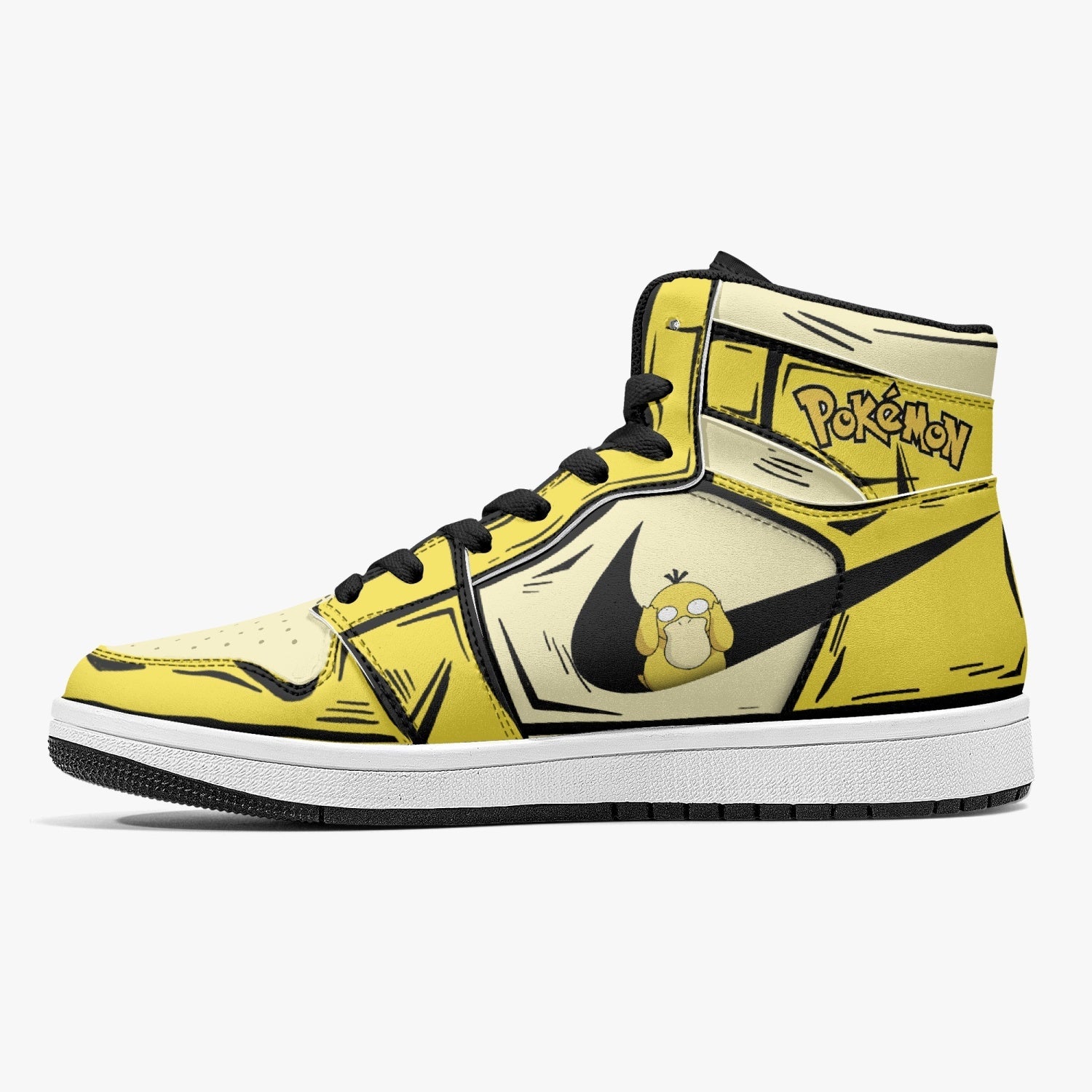 Psyduck Pokemon Mid 1 Basketball Shoes