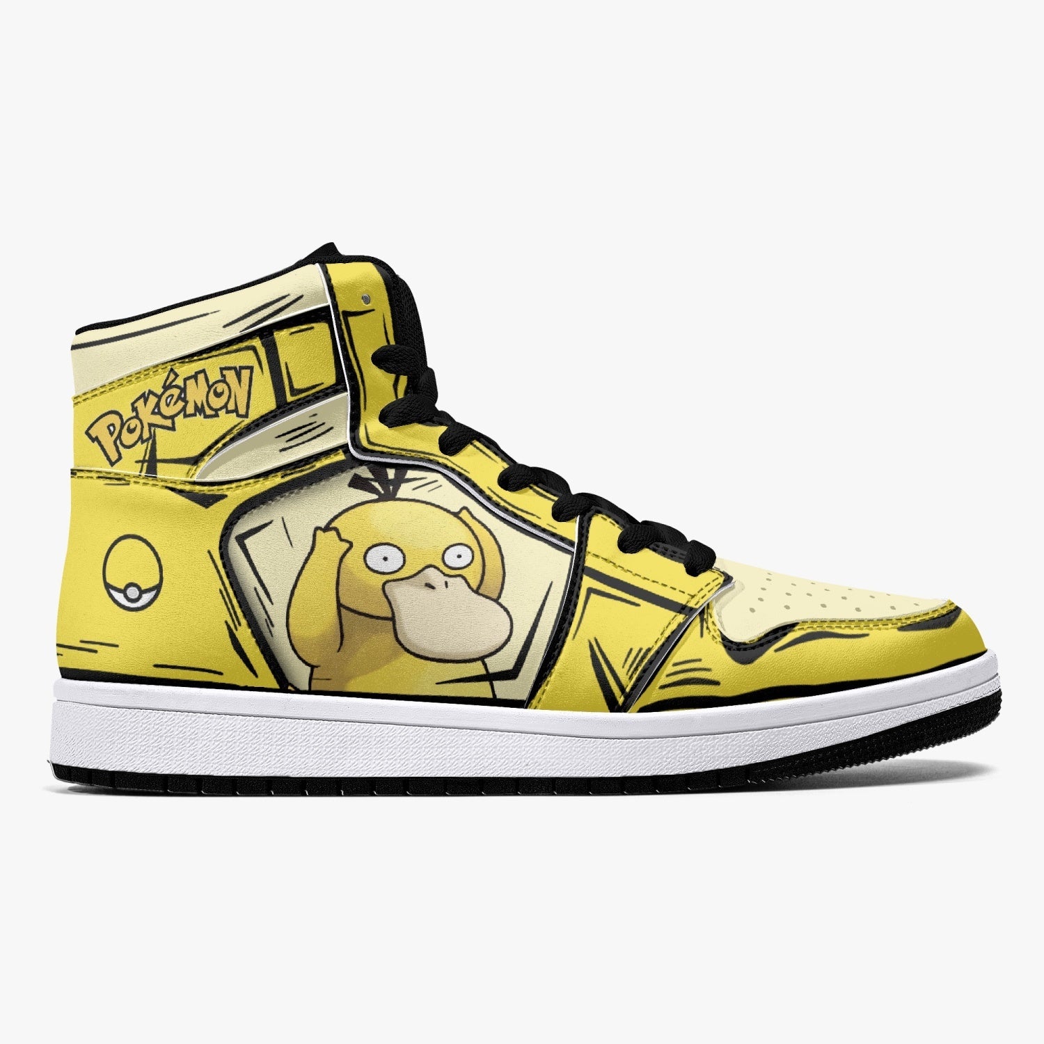 Psyduck Pokemon Mid 1 Basketball Shoes