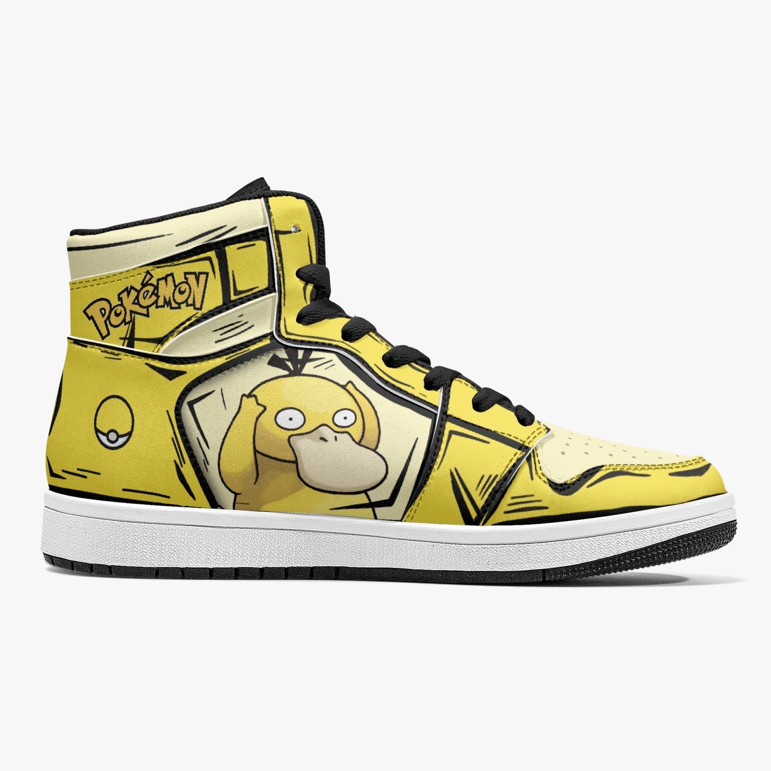 Psyduck Pokemon Mid 1 Basketball Shoes