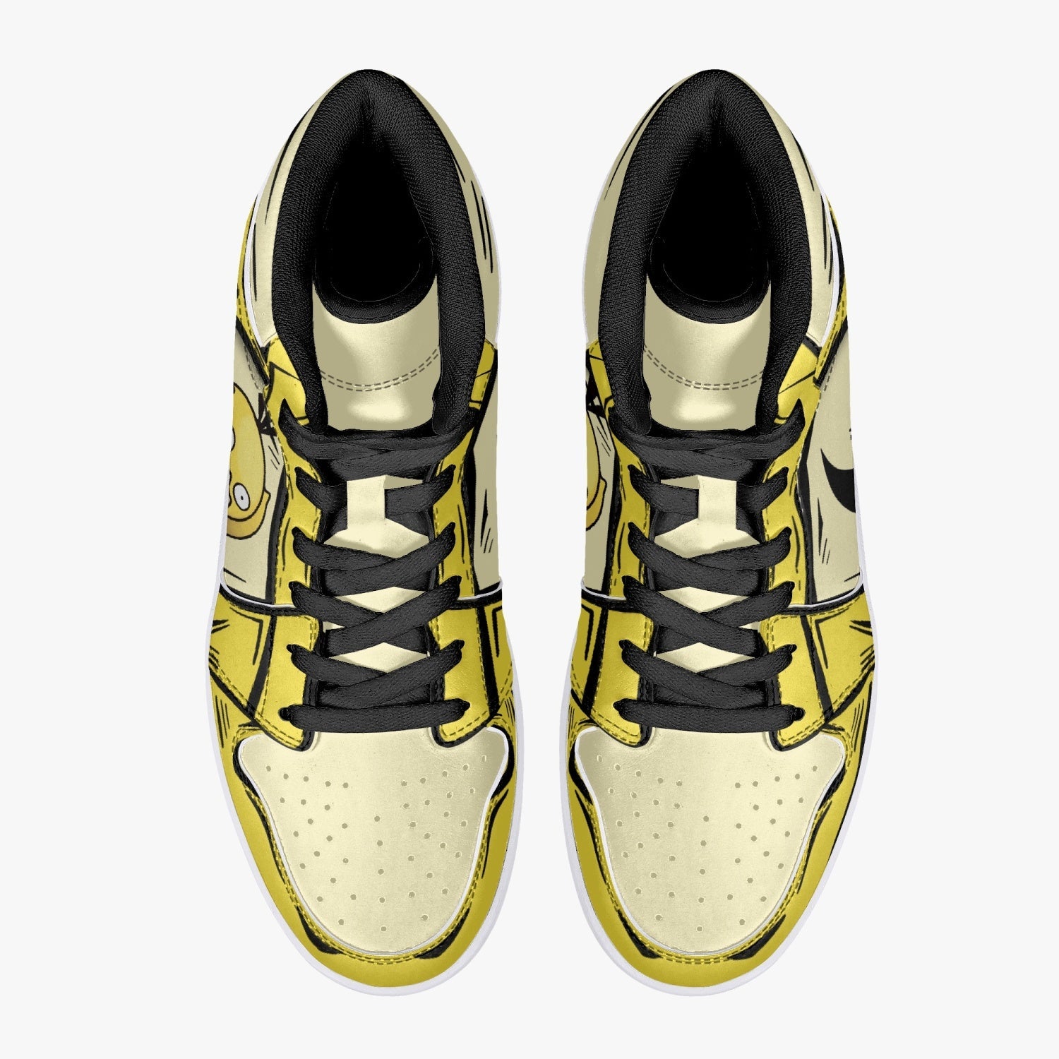Psyduck Pokemon Mid 1 Basketball Shoes