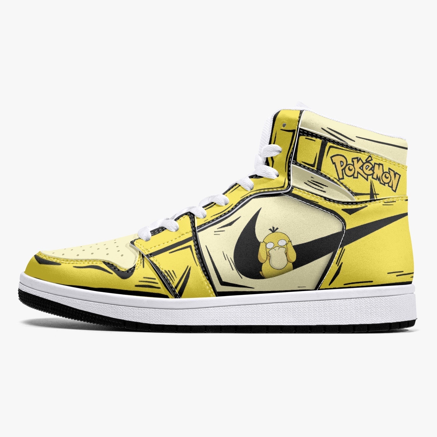 Psyduck Pokemon Mid 1 Basketball Shoes