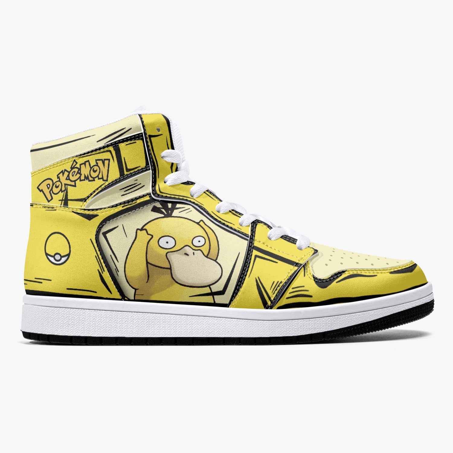 Psyduck Pokemon Mid 1 Basketball Shoes