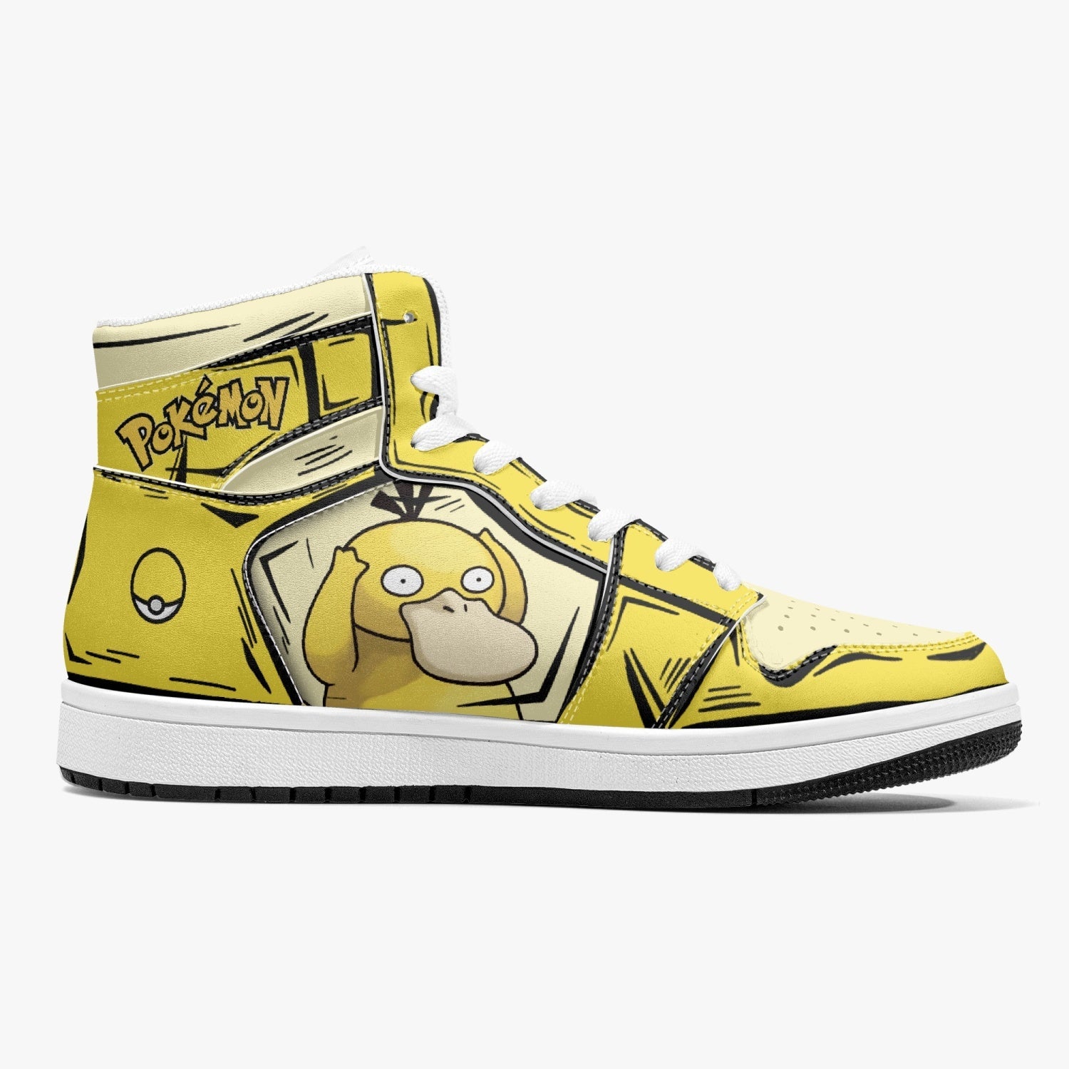 Psyduck Pokemon Mid 1 Basketball Shoes