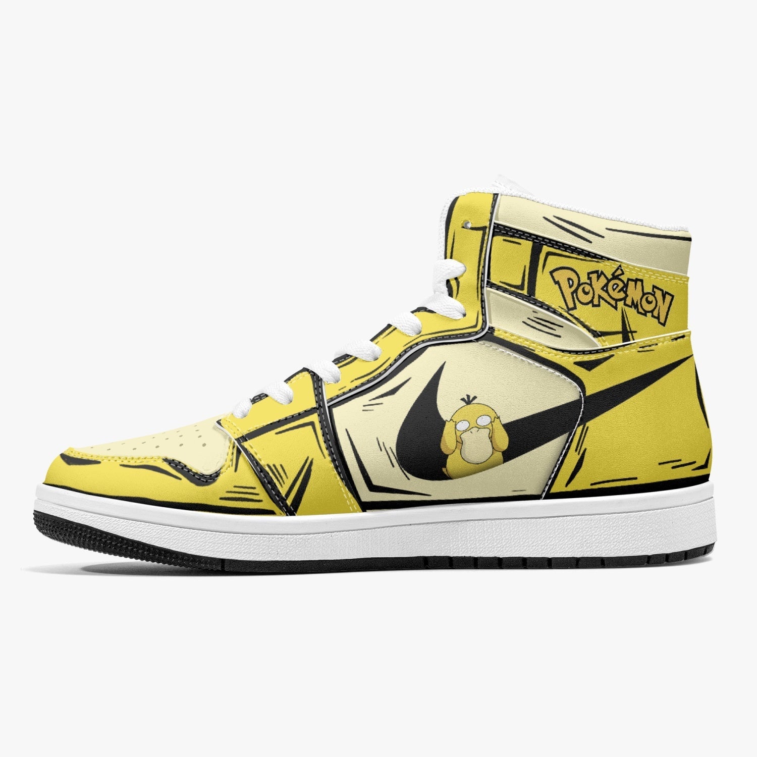 Psyduck Pokemon Mid 1 Basketball Shoes