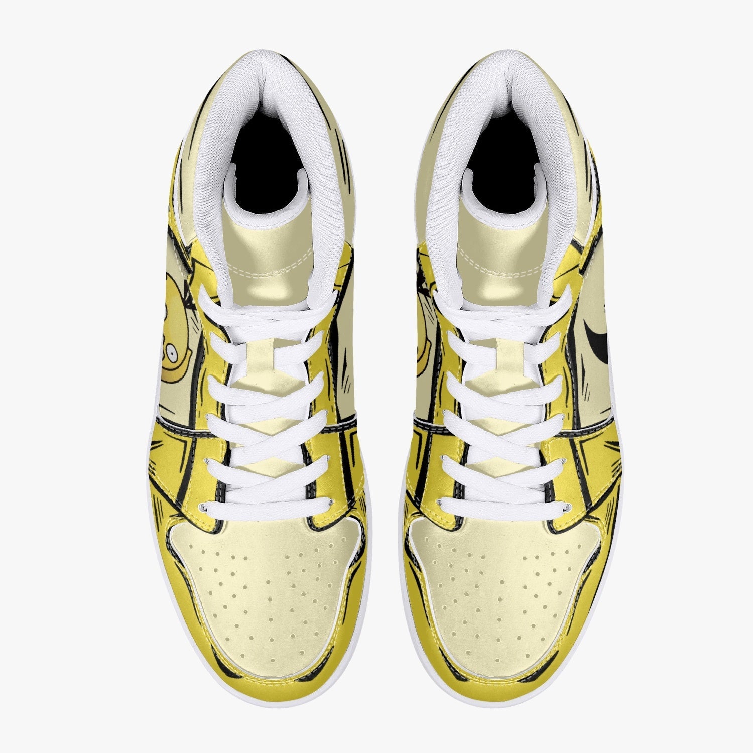 Psyduck Pokemon Mid 1 Basketball Shoes