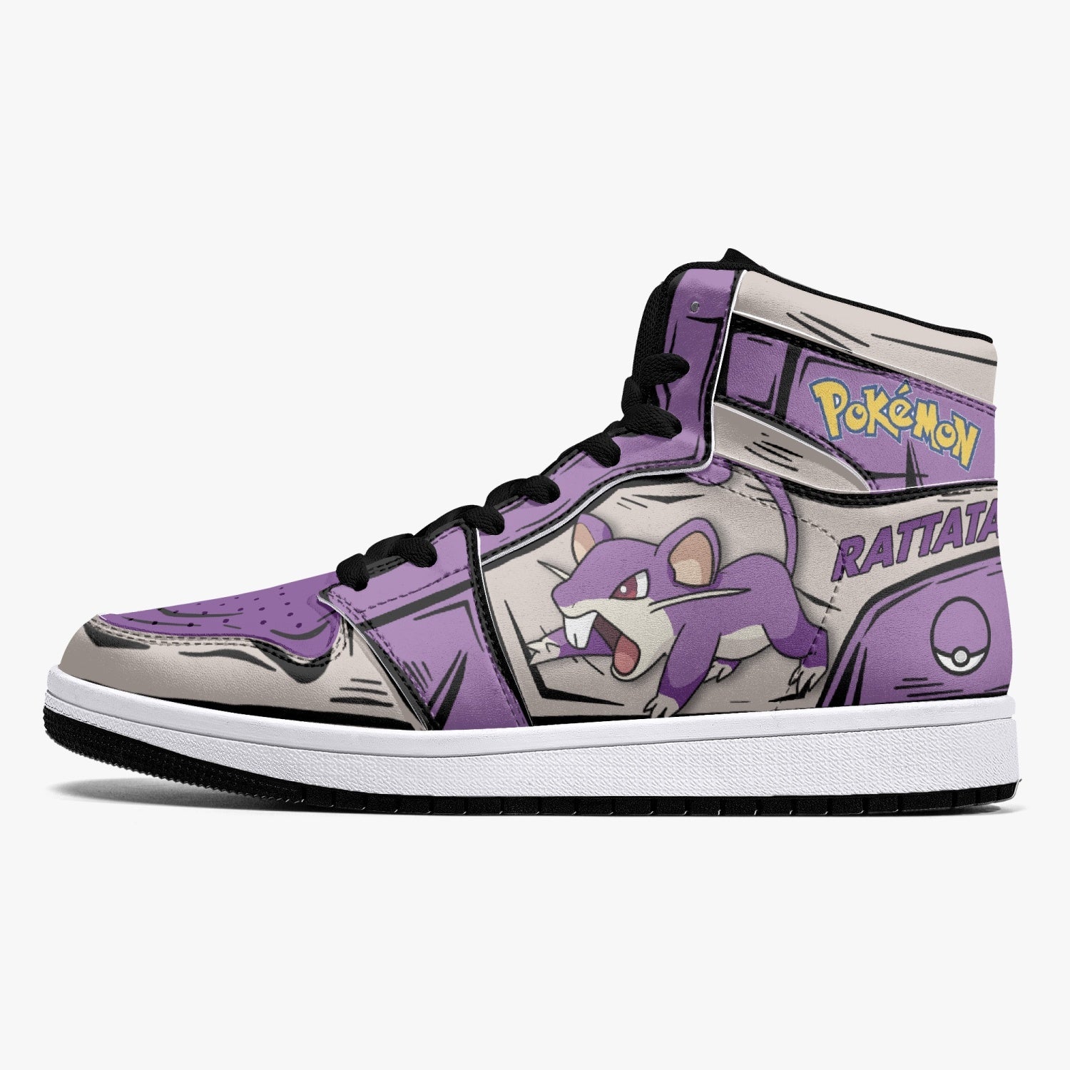 Rattata Pokemon Mid 1 Basketball Shoes