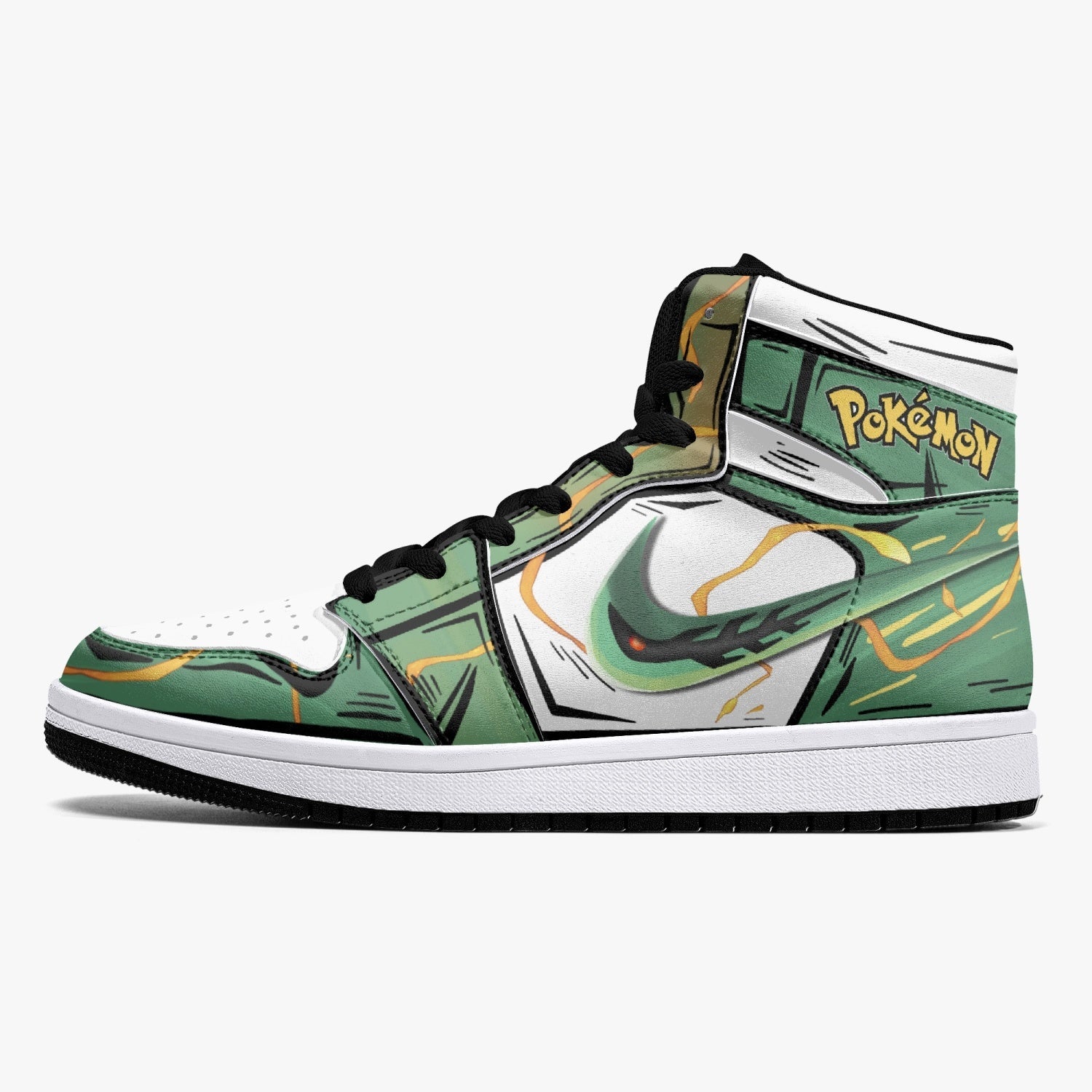 Rayquaza Pokemon Mid 1 Basketball Shoes
