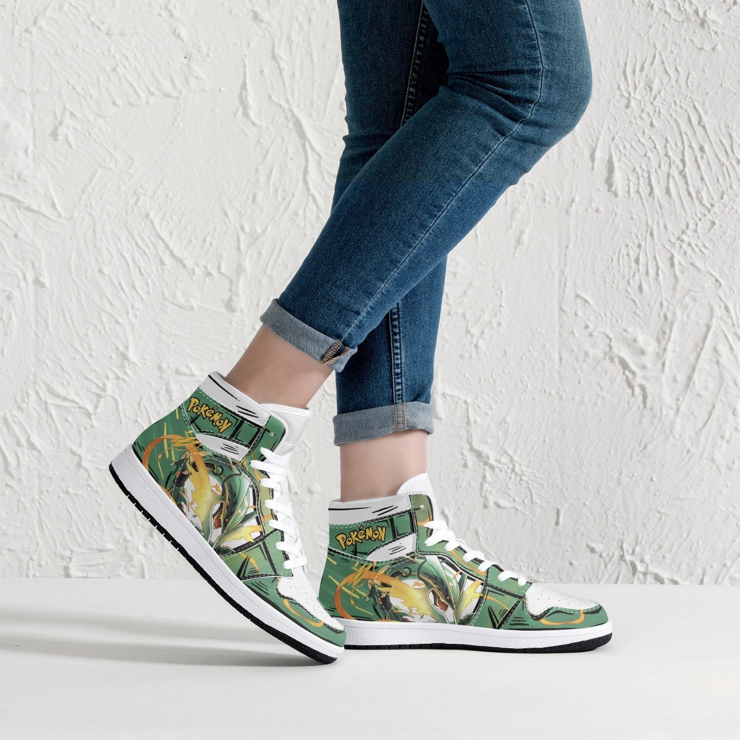 Rayquaza Pokemon Mid 1 Basketball Shoes