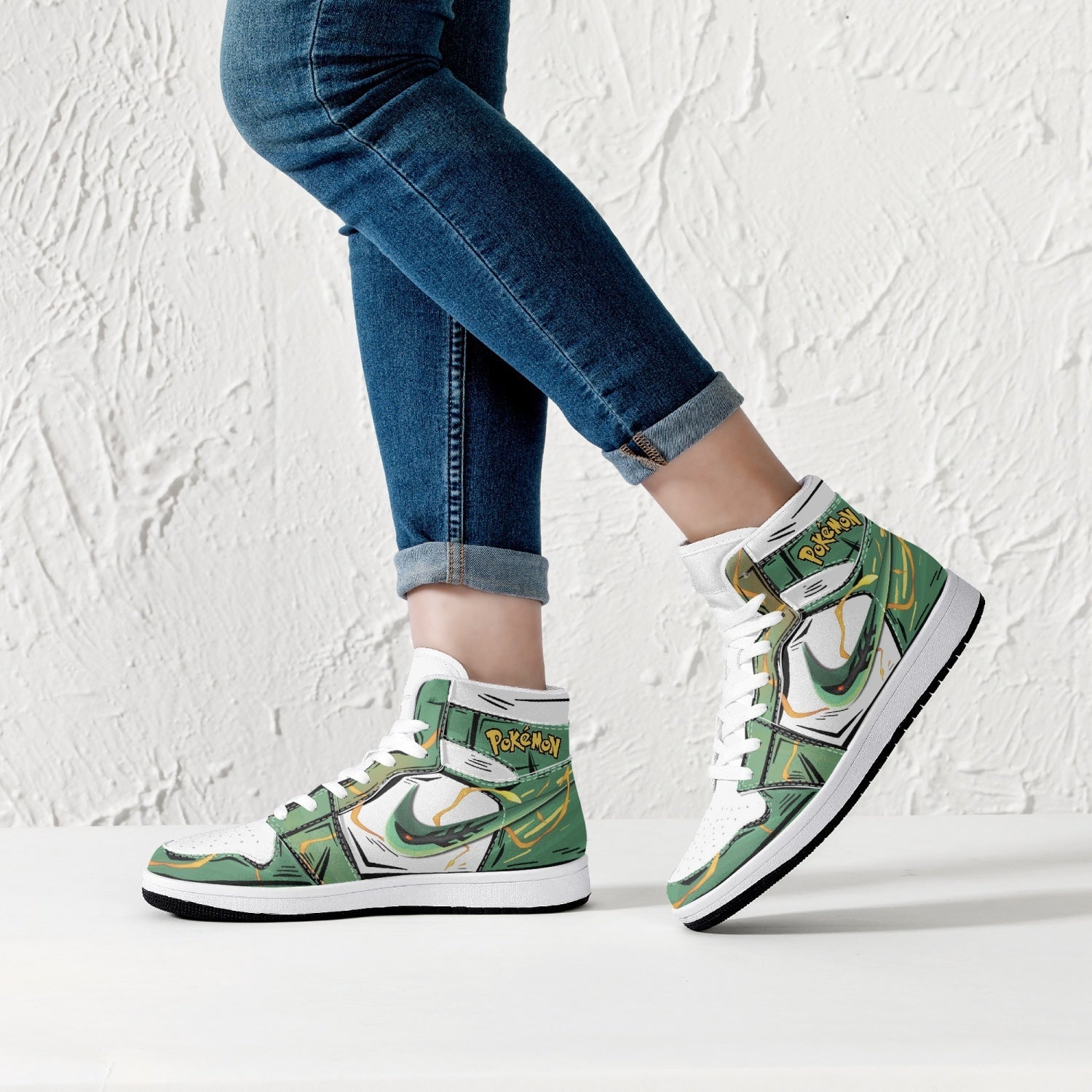 Rayquaza Pokemon Mid 1 Basketball Shoes