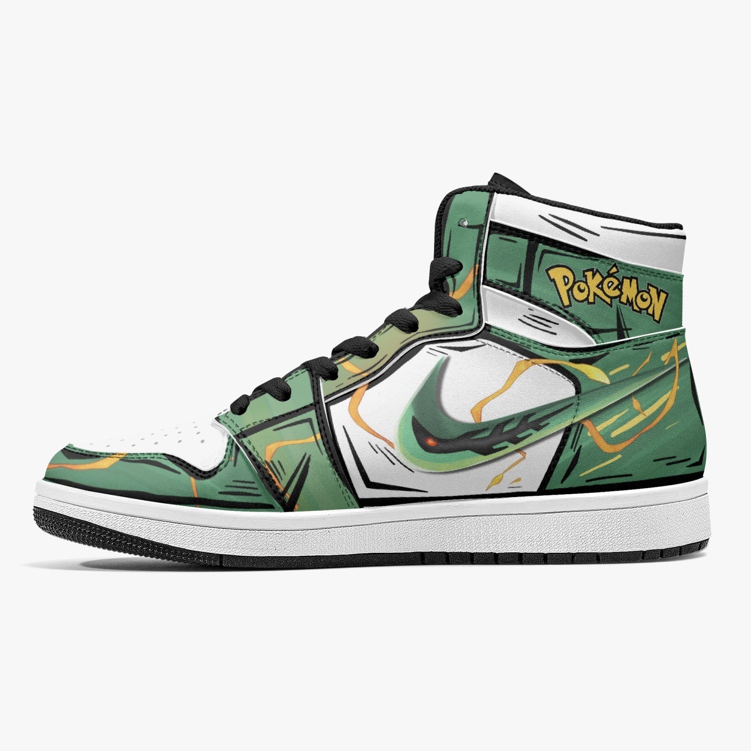 Rayquaza Pokemon Mid 1 Basketball Shoes