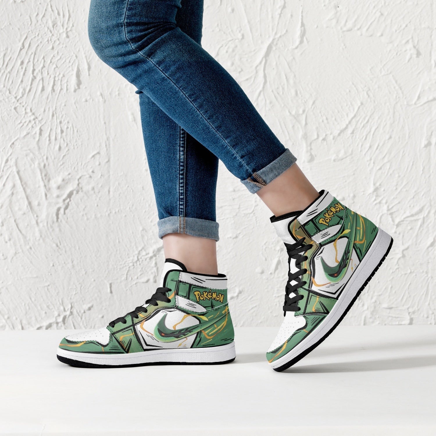 Rayquaza Pokemon Mid 1 Basketball Shoes