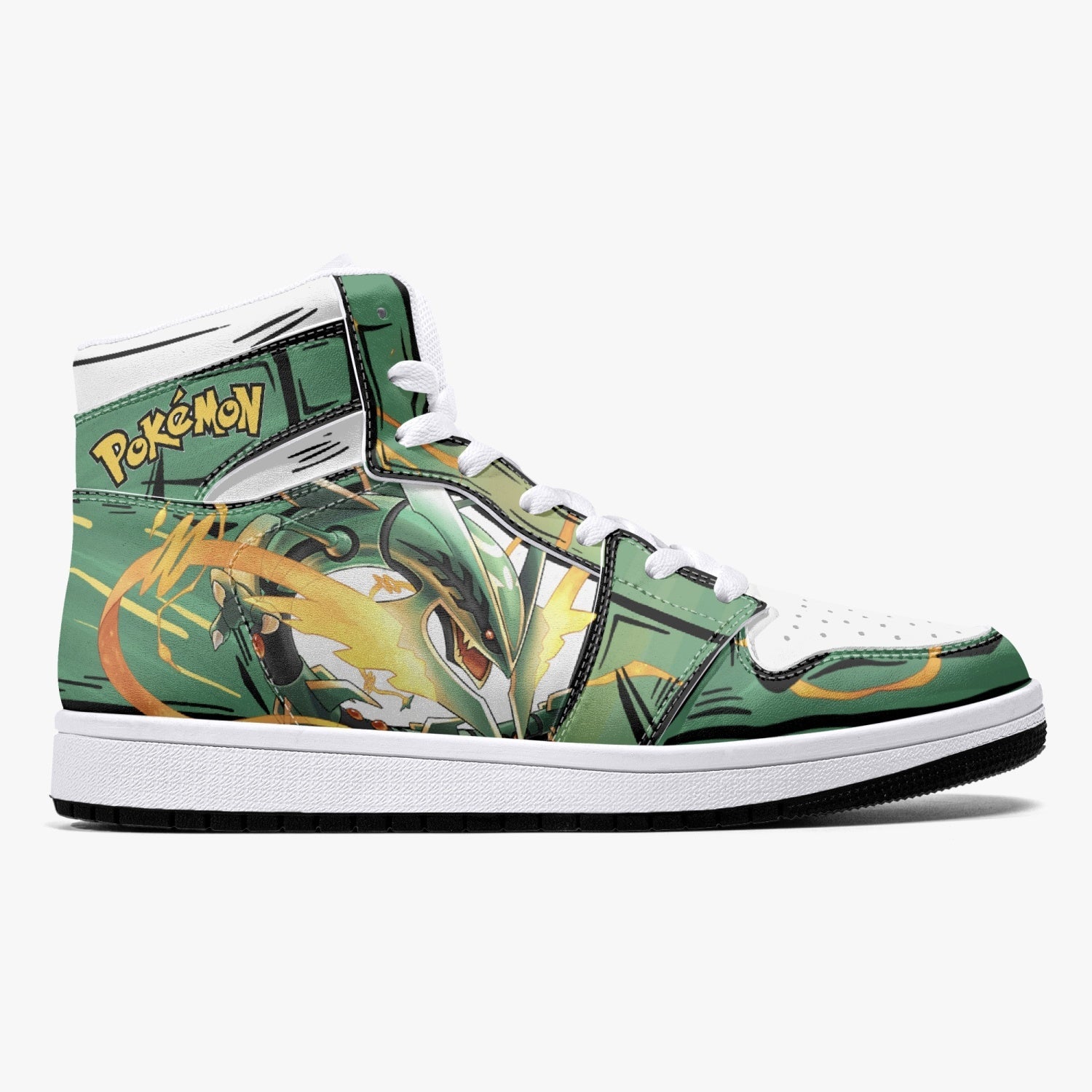 Rayquaza Pokemon Mid 1 Basketball Shoes