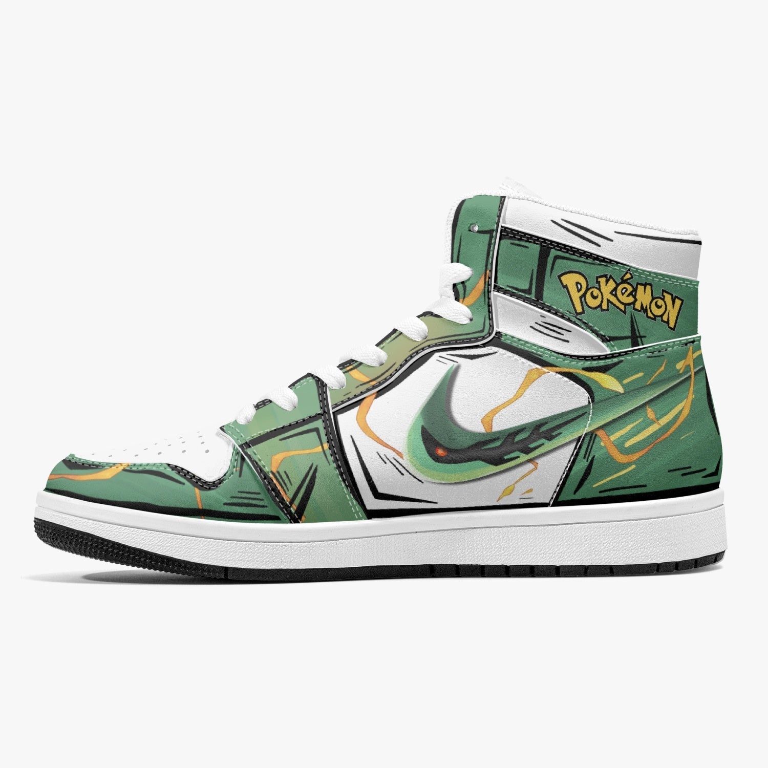 Rayquaza Pokemon Mid 1 Basketball Shoes