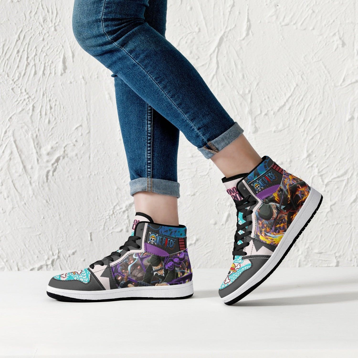 Roronoa Zoro Dressrosa One Piece Mid 1 Basketball Shoes