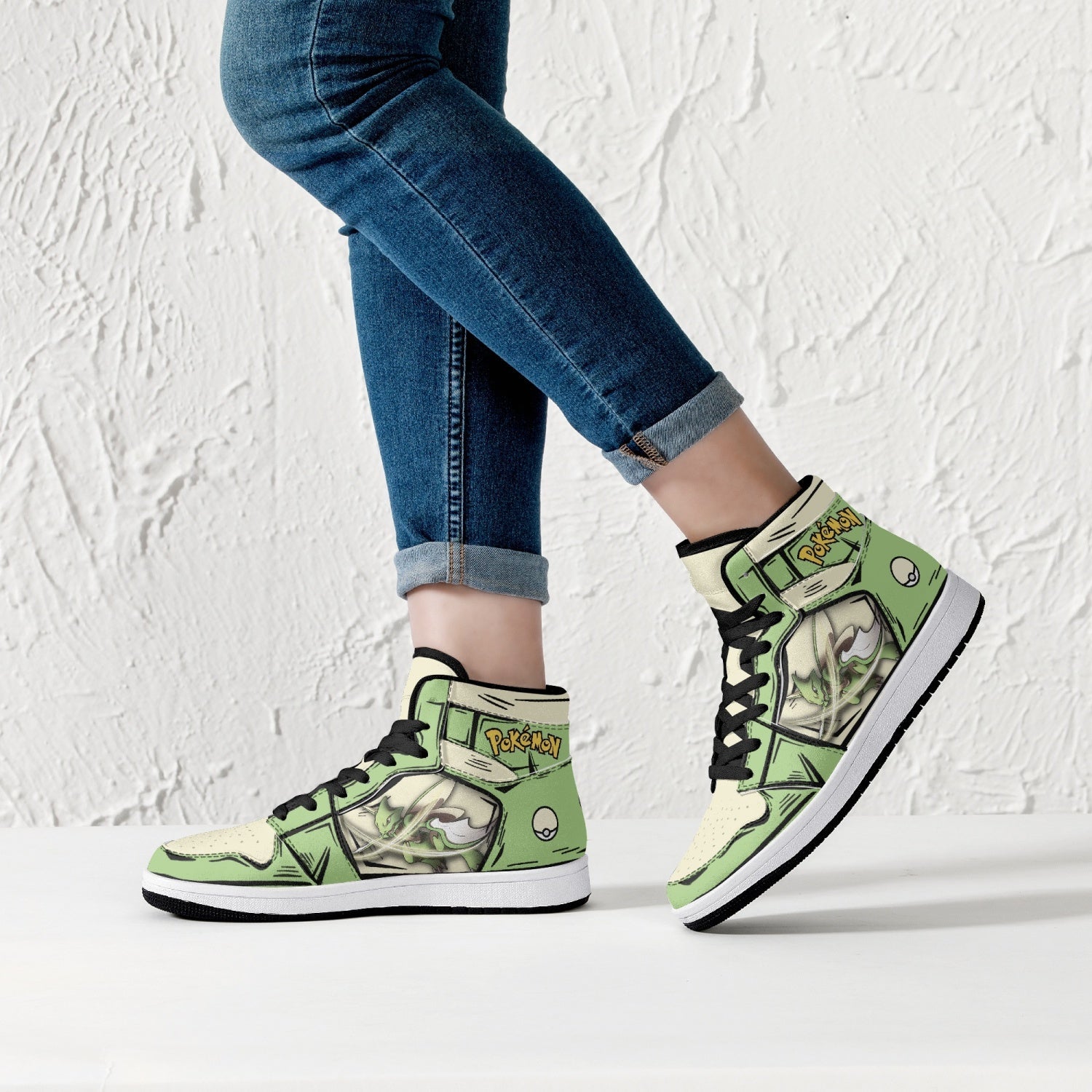Scyther Pokemon Mid 1 Basketball Shoes