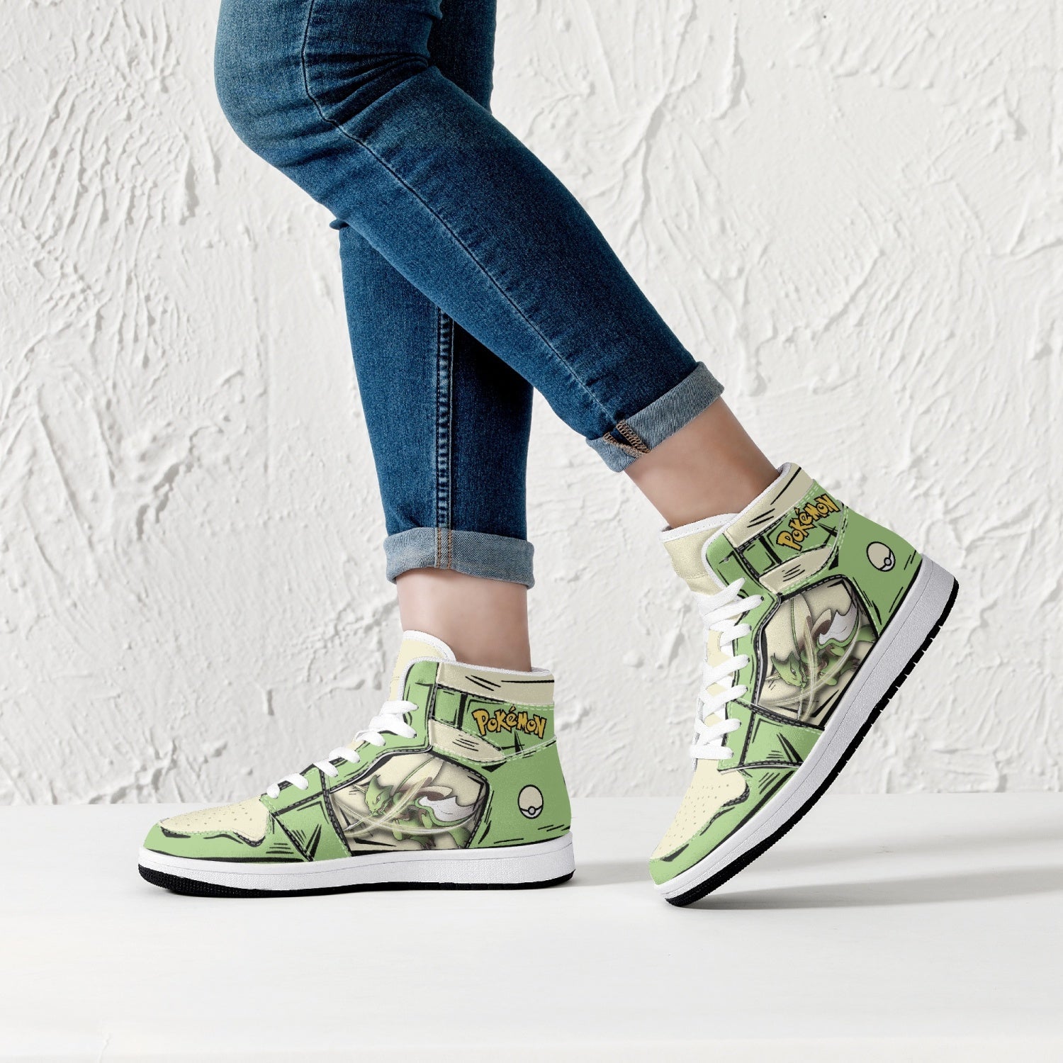 Scyther Pokemon Mid 1 Basketball Shoes