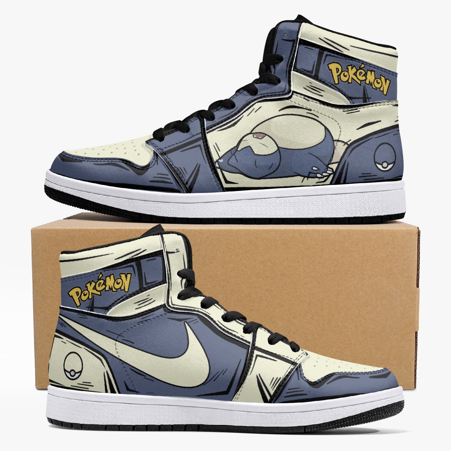 Snorlax Pokemon Mid 1 Basketball Shoes
