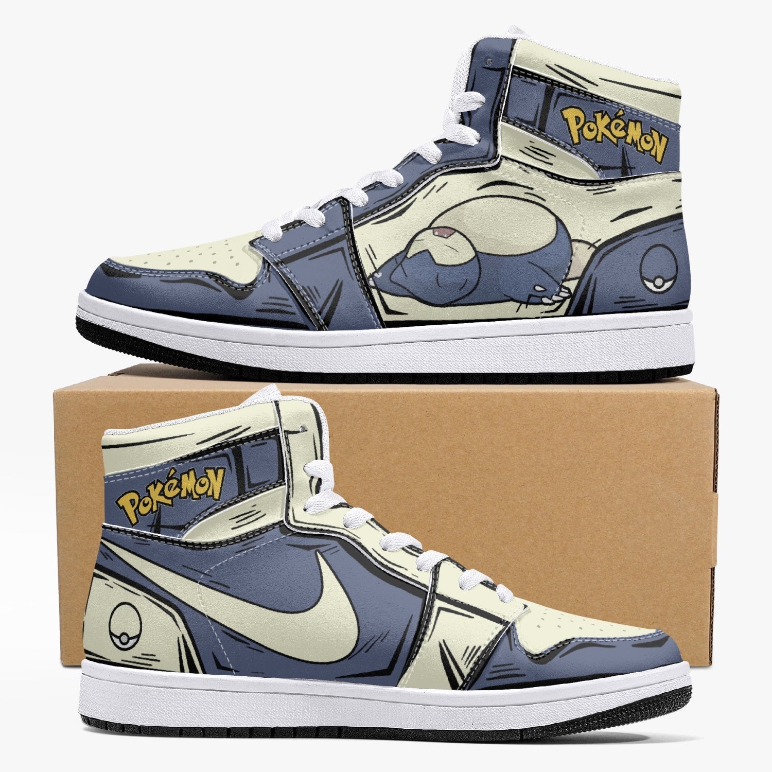 Snorlax Pokemon Mid 1 Basketball Shoes