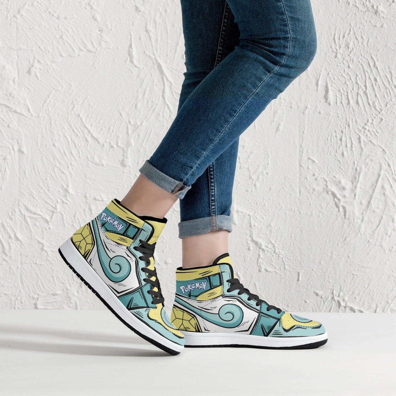 Squirtle Pokemon Mid 1 Basketball Shoes