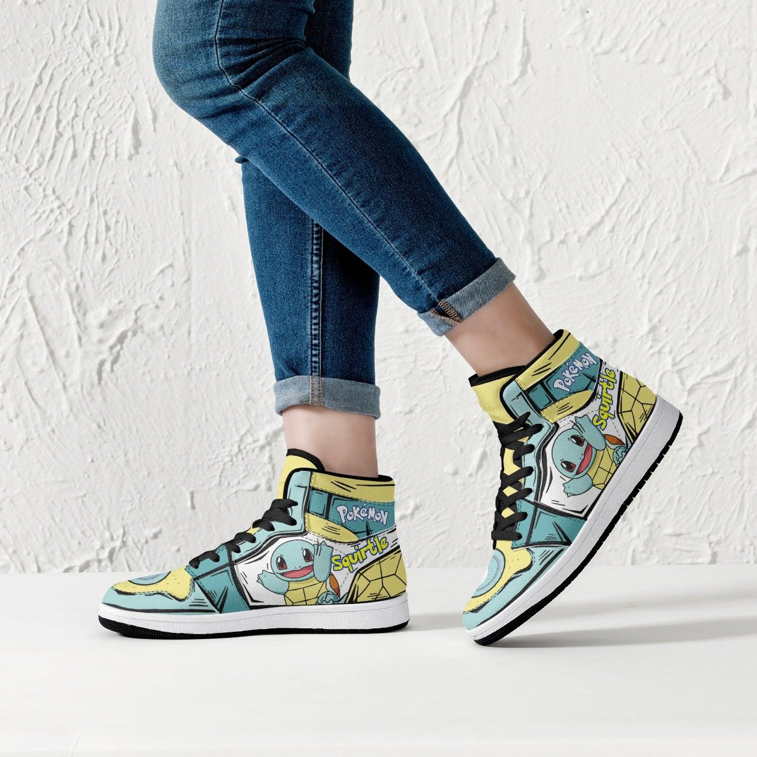 Squirtle Pokemon Mid 1 Basketball Shoes