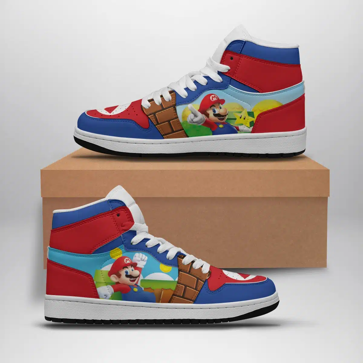 Super Mario Bros Shonen Mid 1 Basketball Shoes - Retro Video Game Sneakers for Gamers