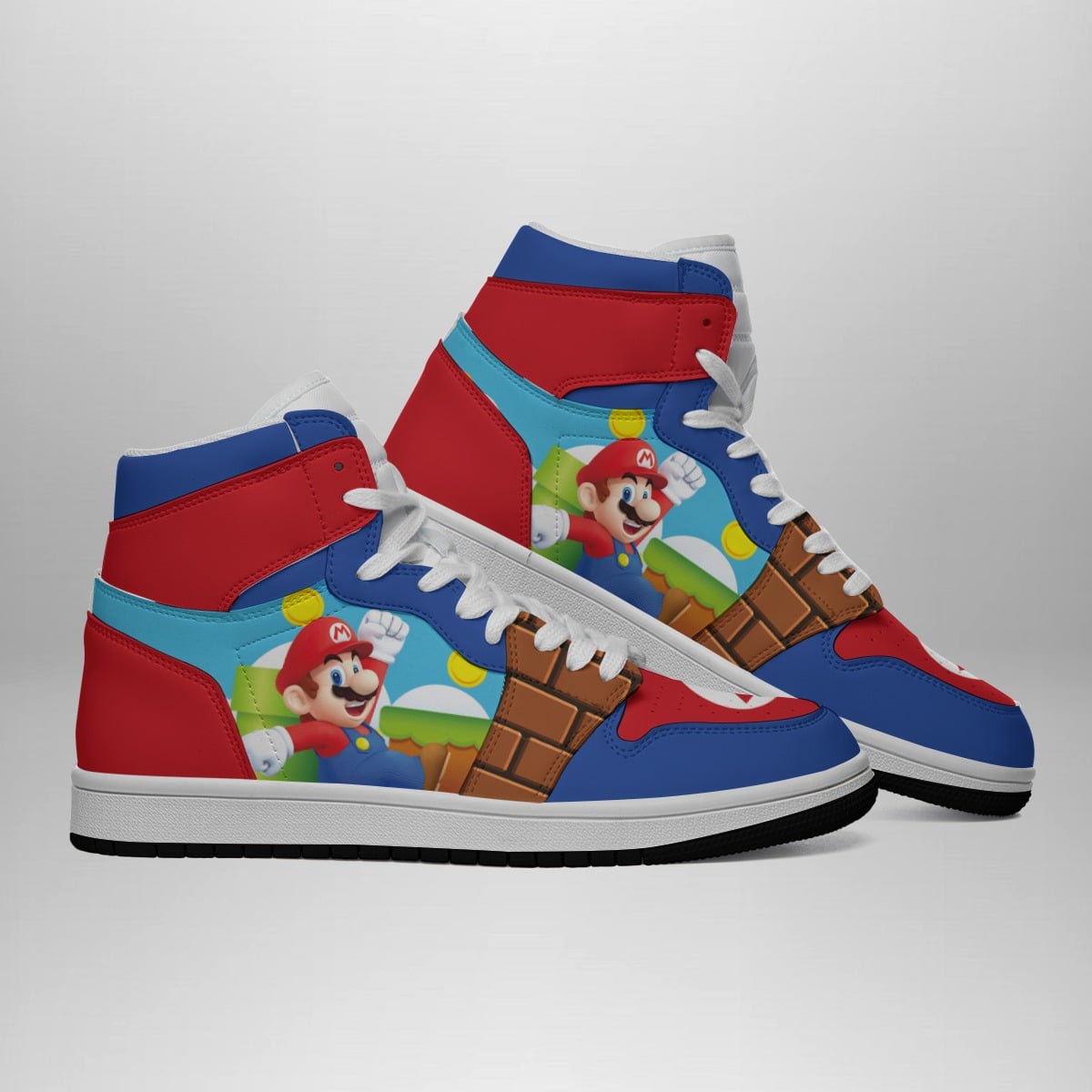 Super Mario Bros Shonen Mid 1 Basketball Shoes - Retro Video Game Sneakers for Gamers