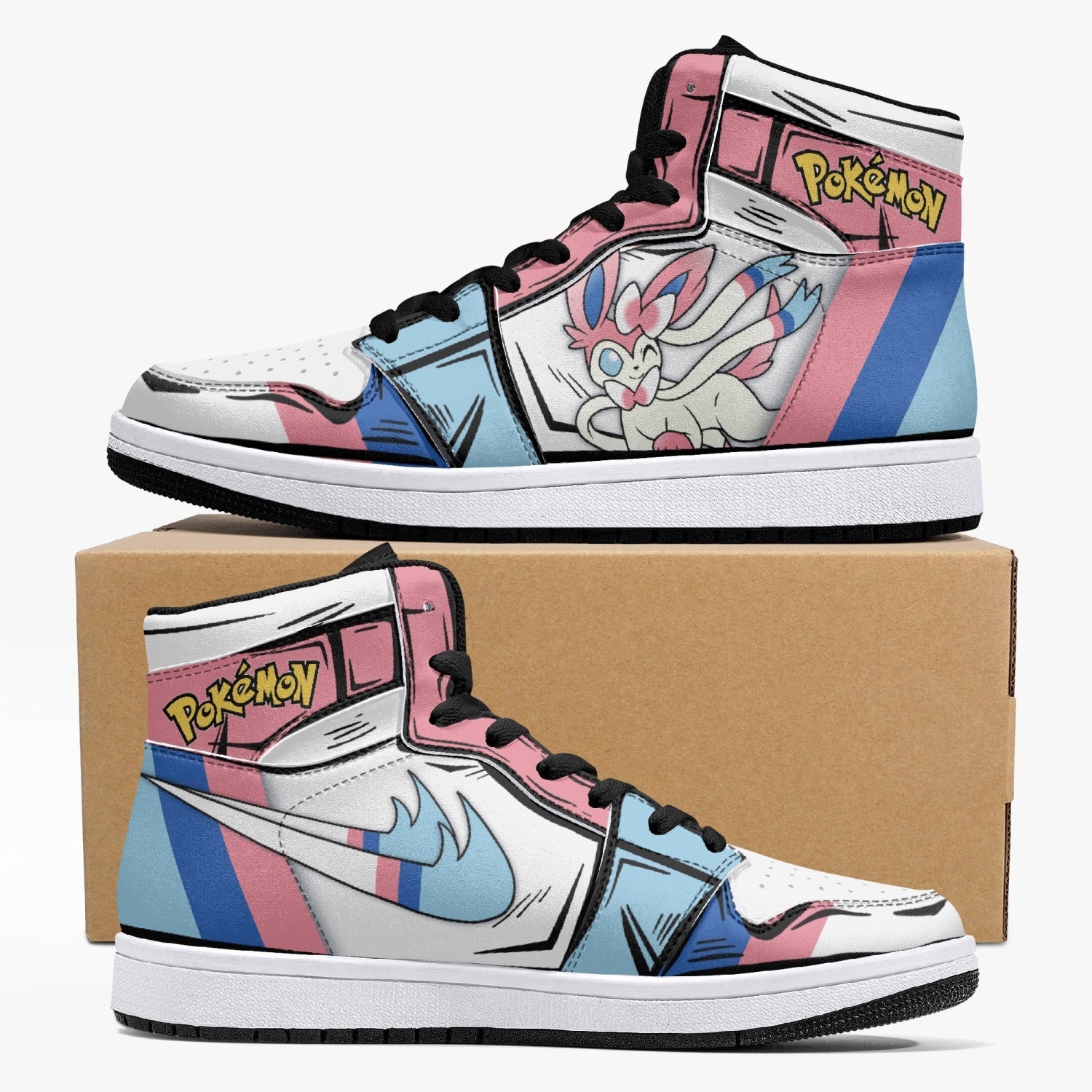 Sylveon Pokemon Mid 1 Basketball Shoes