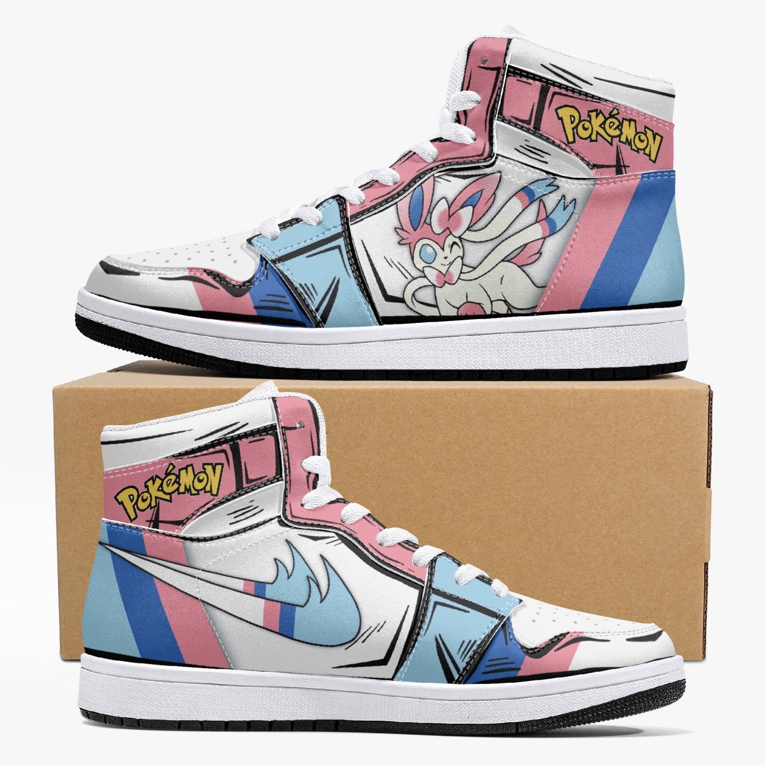Sylveon Pokemon Mid 1 Basketball Shoes