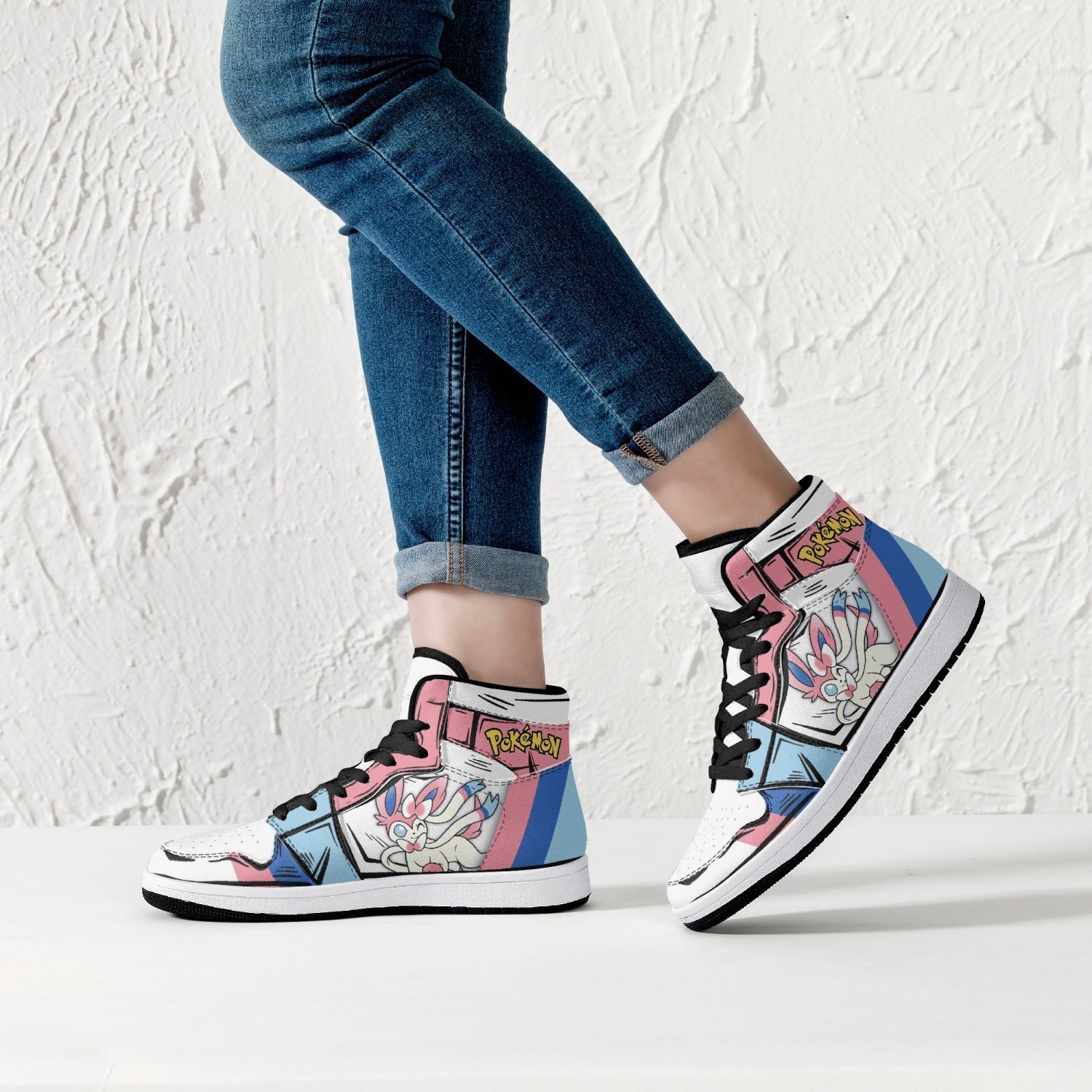 Sylveon Pokemon Mid 1 Basketball Shoes